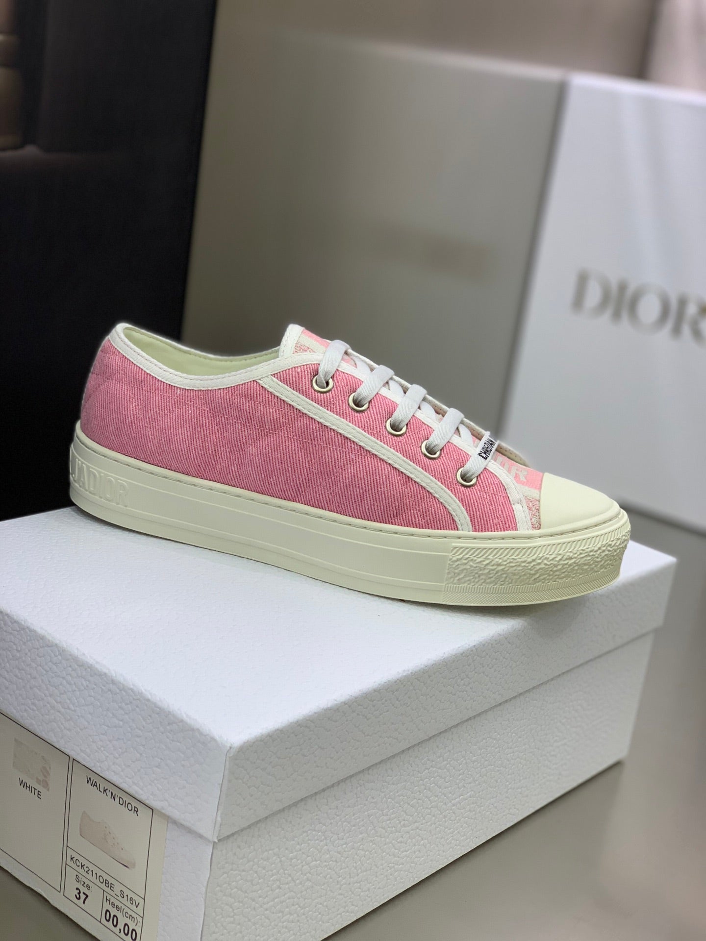 CD 26s Walk'n'Dior Sneaker Pink Cream Cotton 966655
