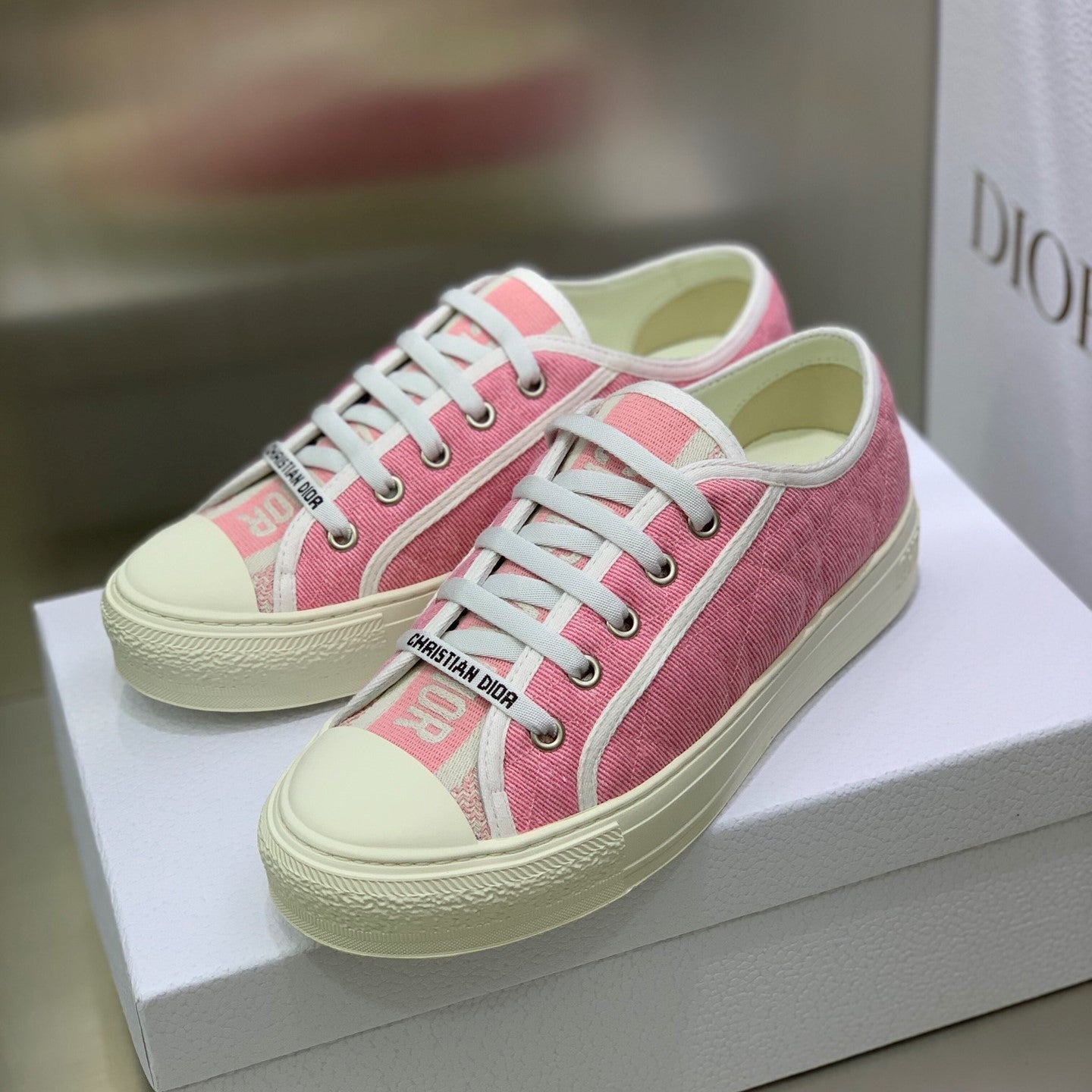 CD 26s Walk'n'Dior Sneaker Pink Cream Cotton 966655