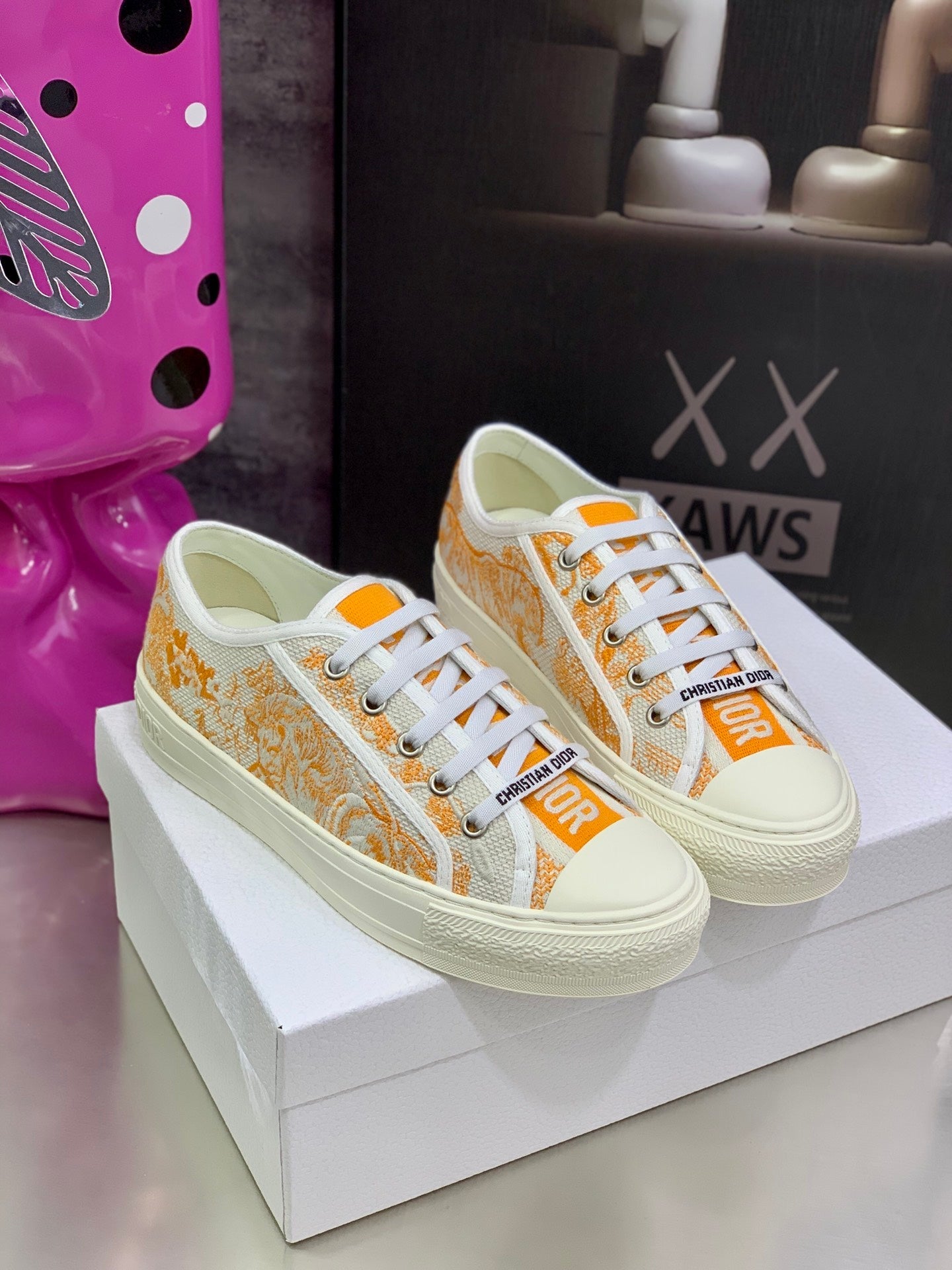 CD 26s Walk'n'Dior Sneaker Orange Cream Cotton 966658
