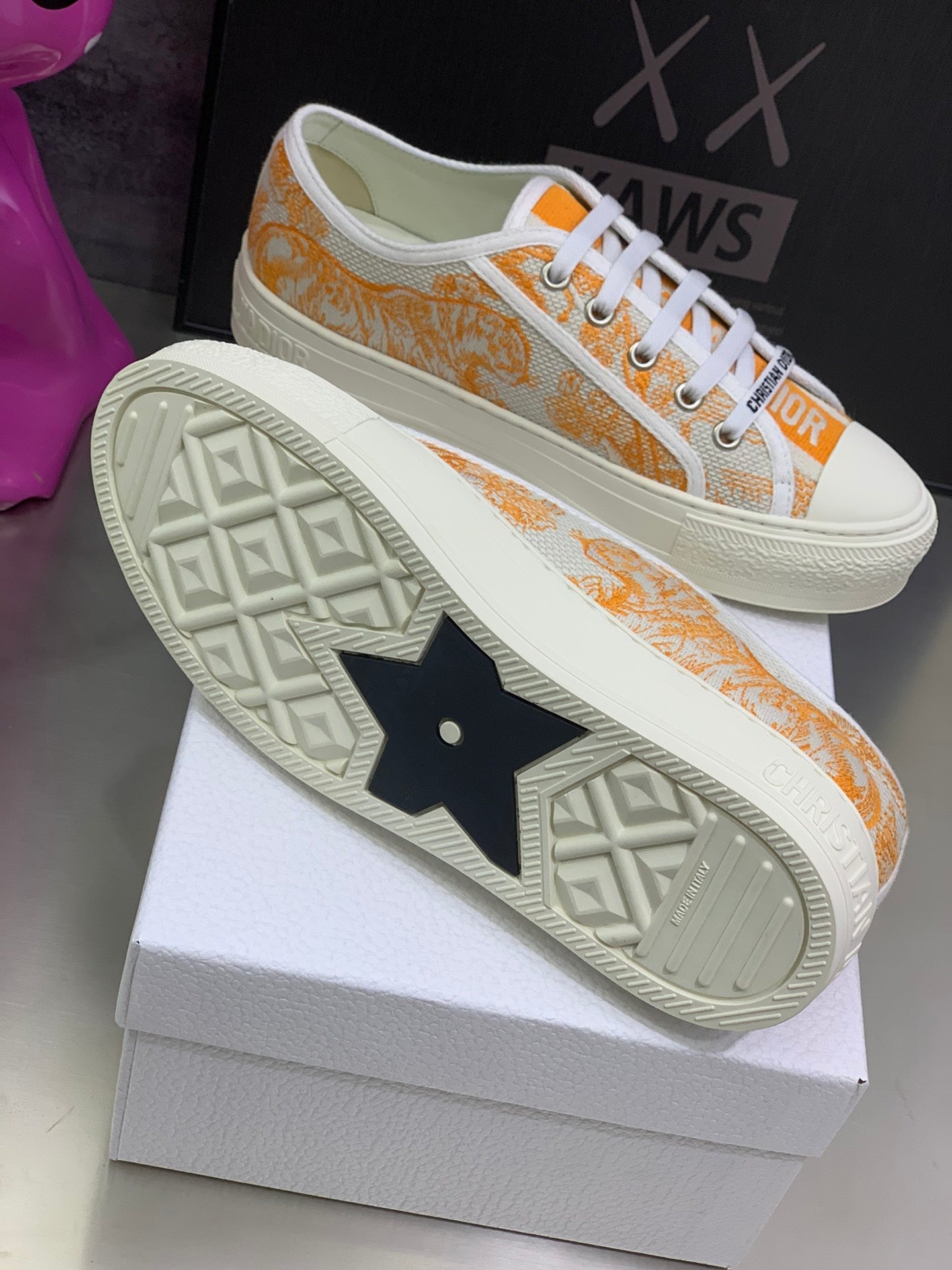 CD 26s Walk'n'Dior Sneaker Orange Cream Cotton 966658