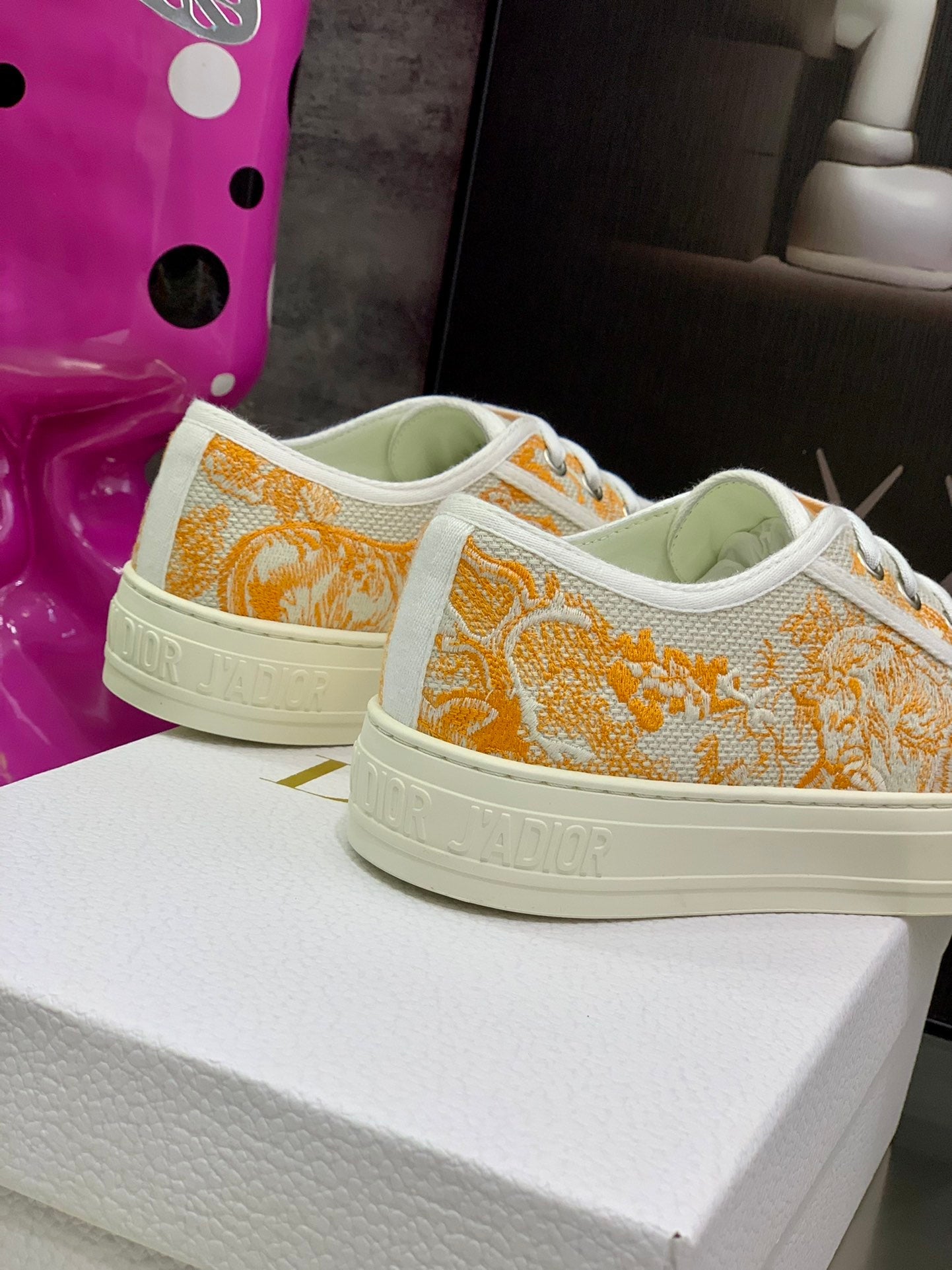 CD 26s Walk'n'Dior Sneaker Orange Cream Cotton 966658
