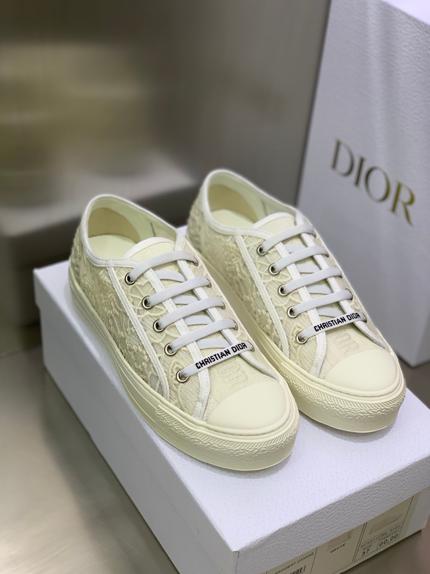 CD 26s Walk'n'Dior Sneaker Cream Cotton 966659