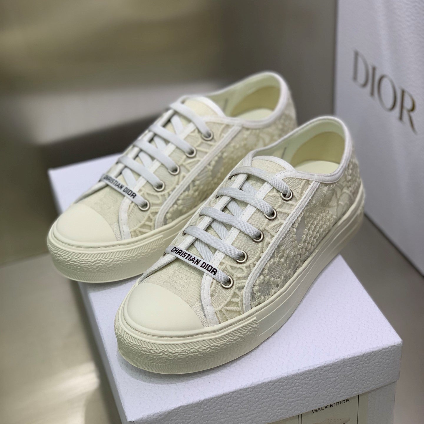 CD 26s Walk'n'Dior Sneaker Cream Cotton 966659