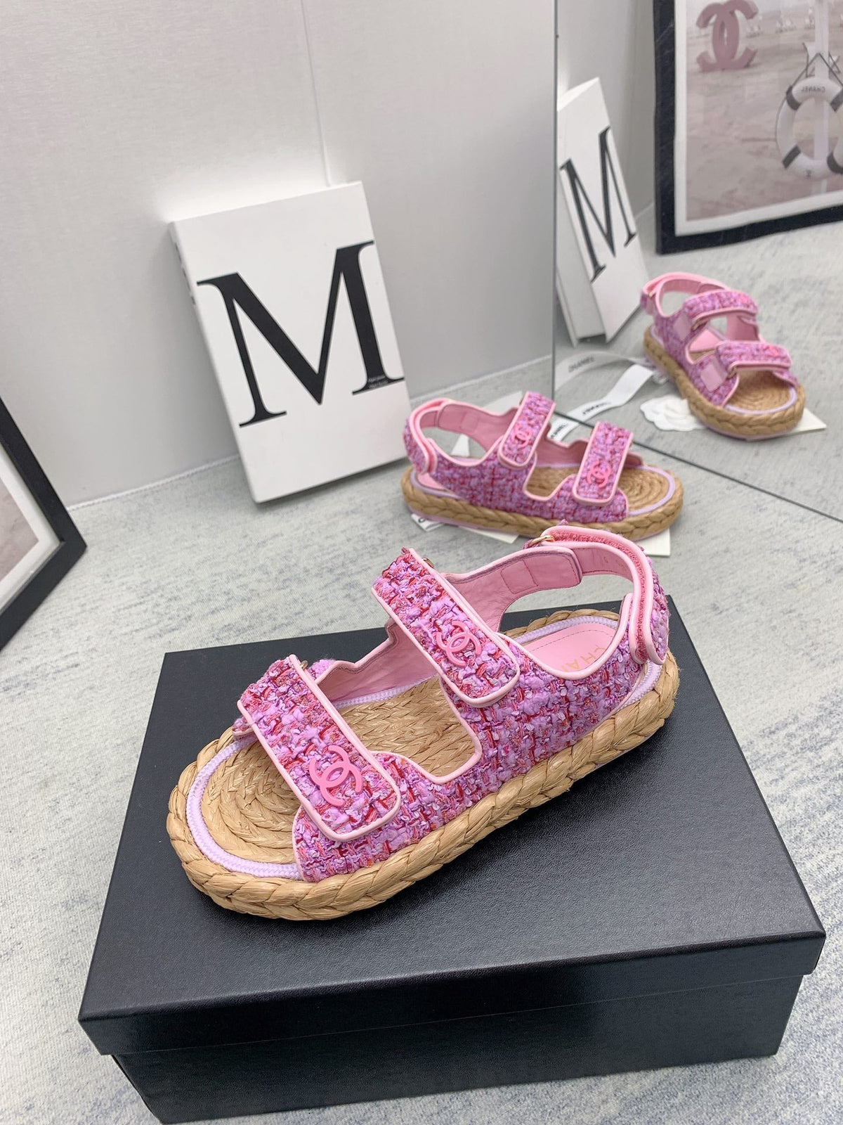 CC 26s Dad Sandals Pink Tweed Cord 160040