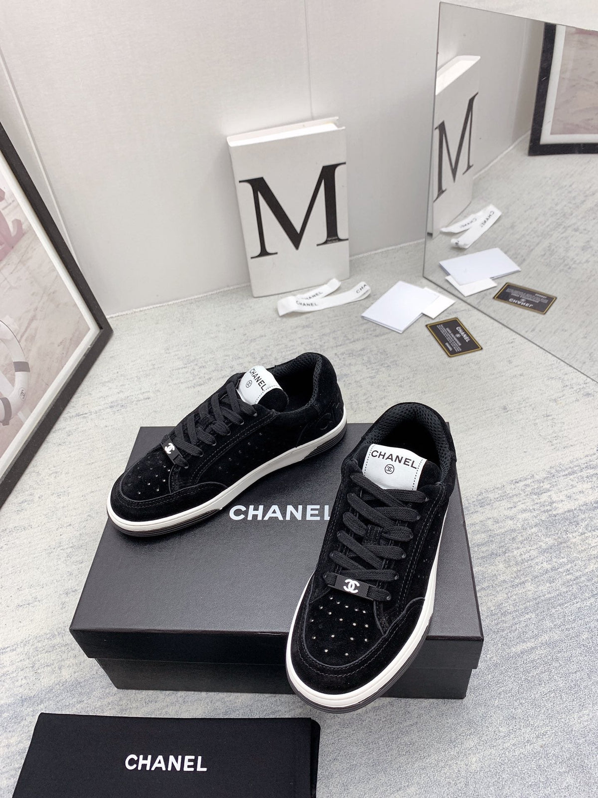 CC 26s Low Top Sneakers Black Suede Leather 160059