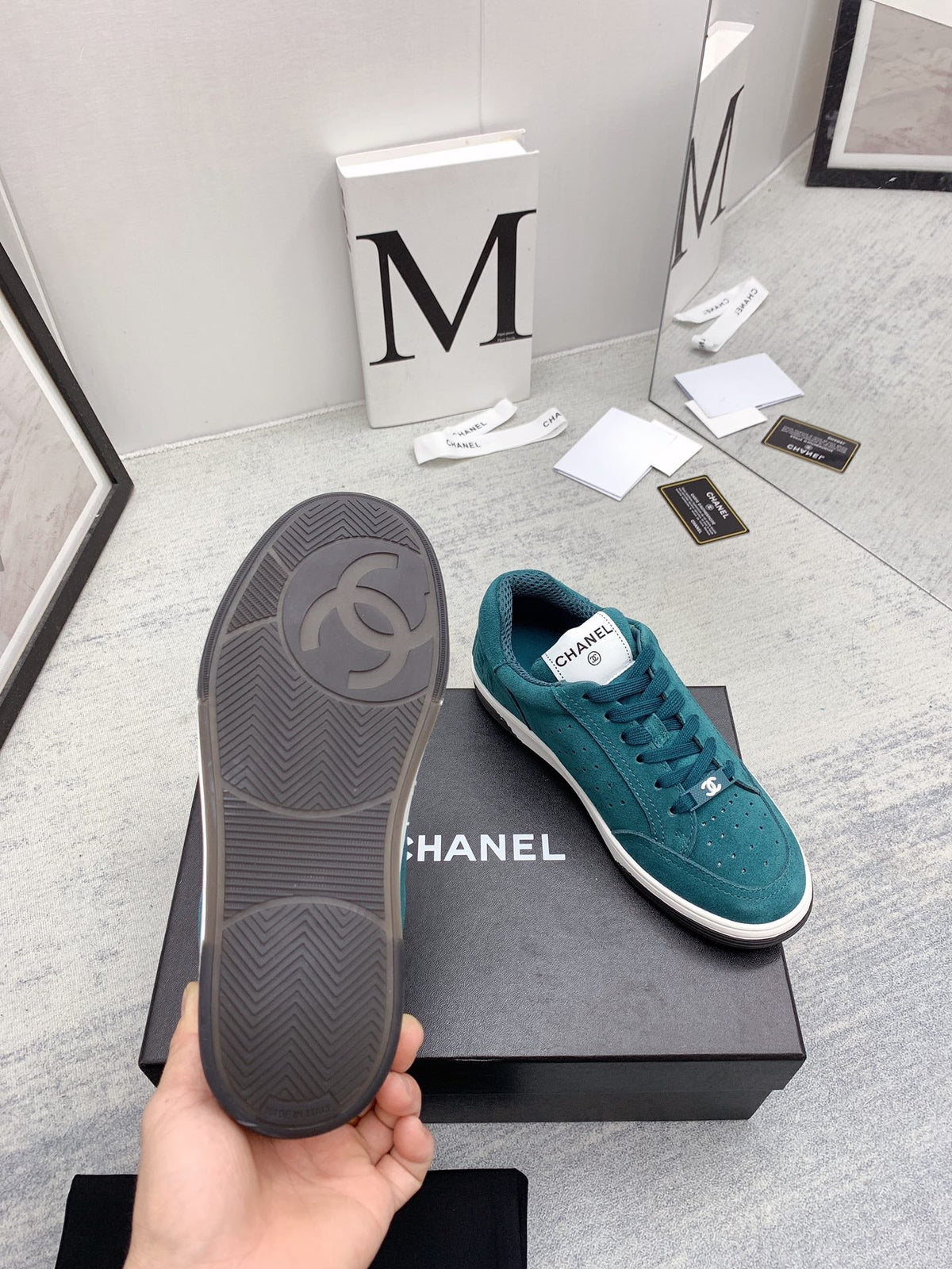 CC 26s Low Top Sneakers Teal Suede Leather 160058