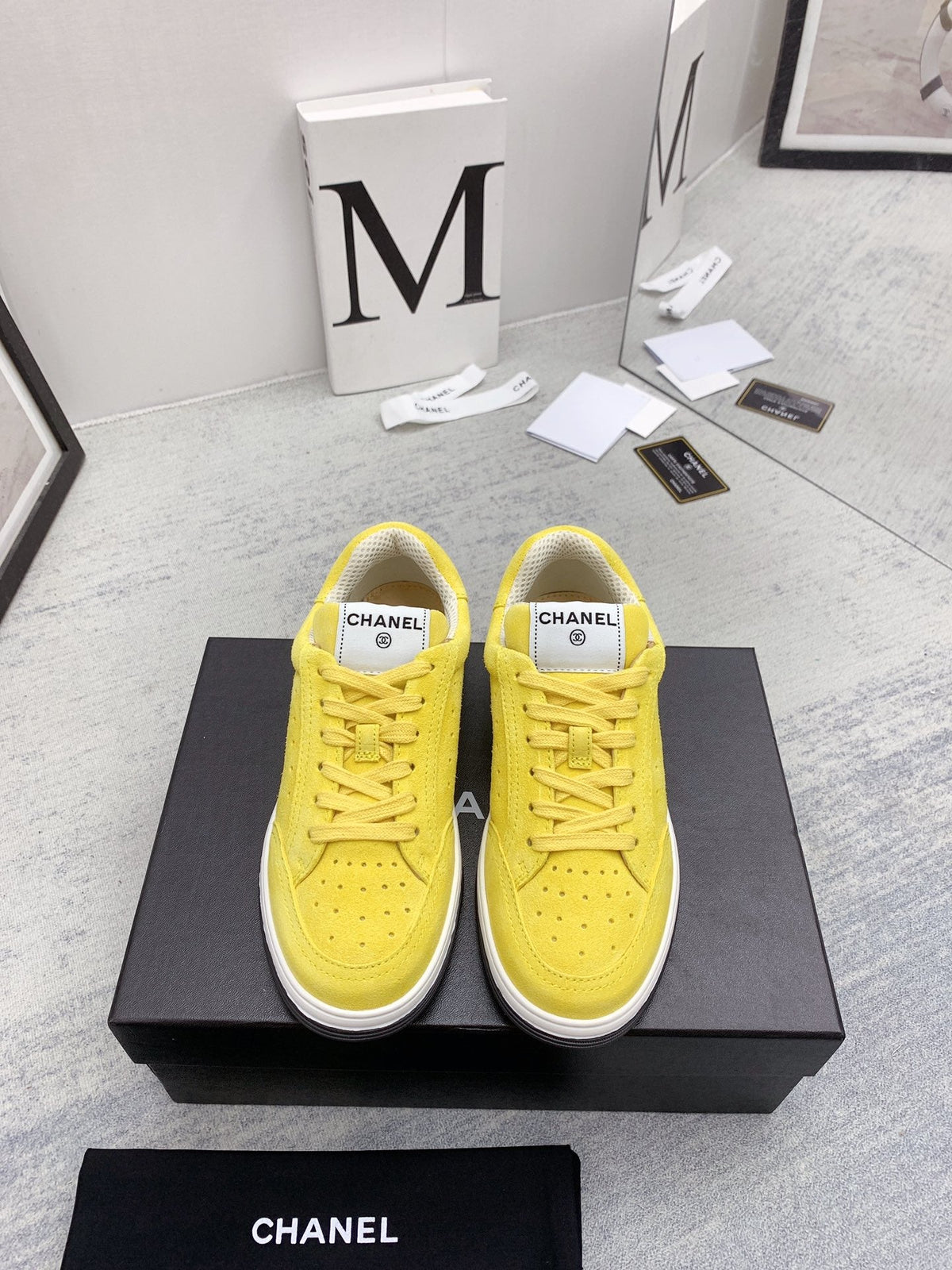 CC 26s Low Top Sneakers Yellow Suede Leather 160063