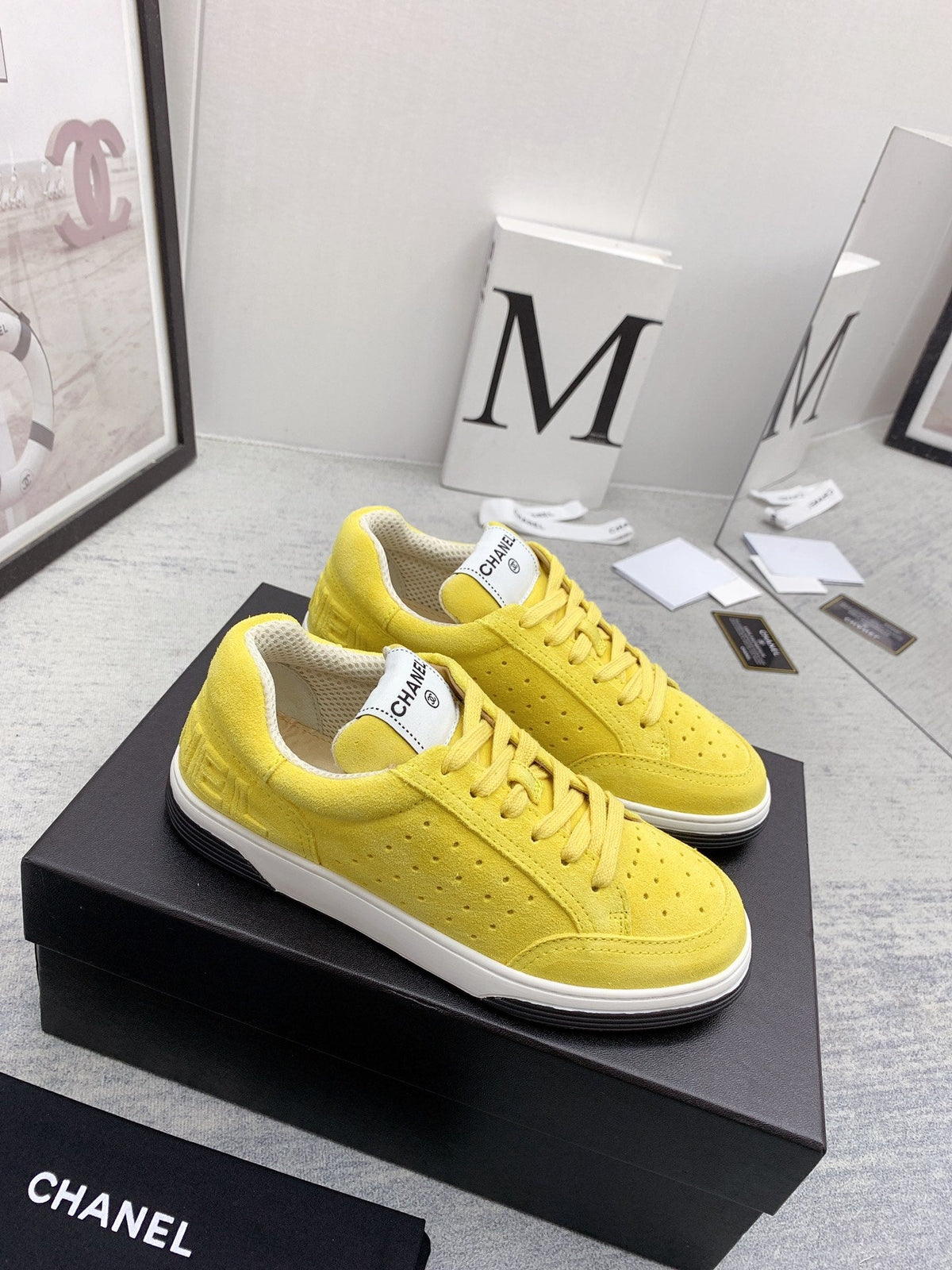CC 26s Low Top Sneakers Yellow Suede Leather 160063