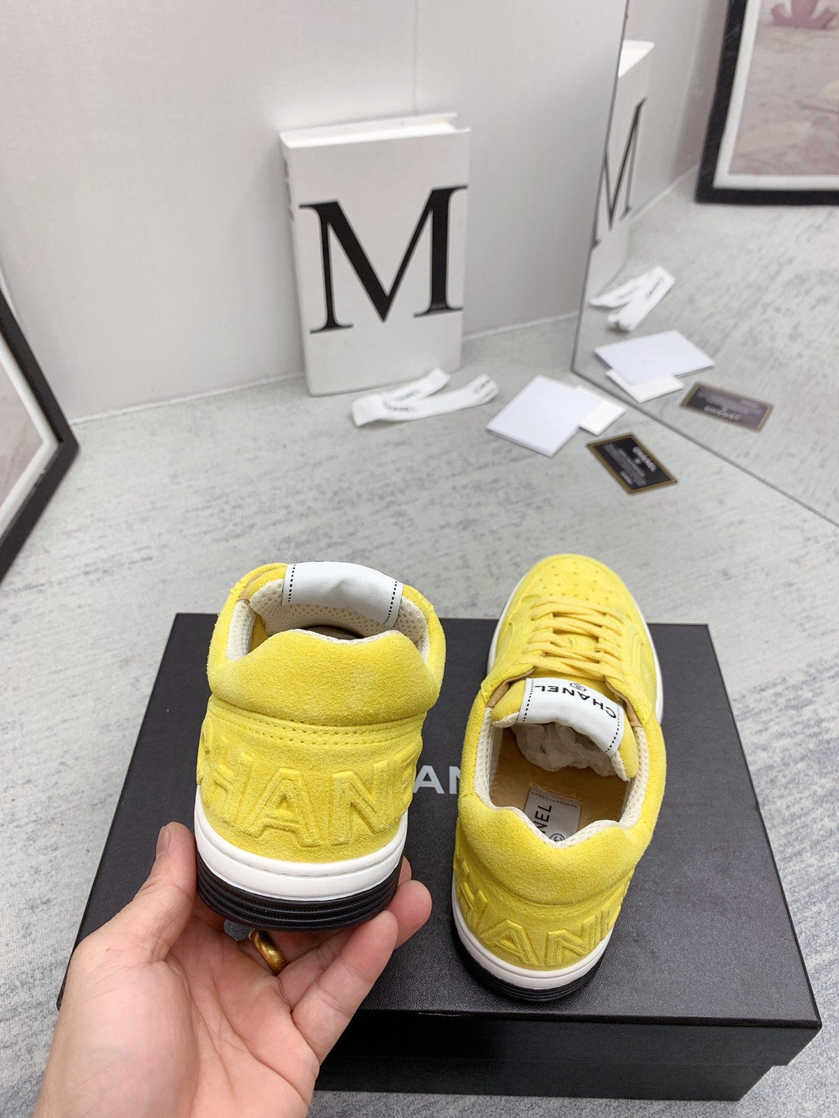 CC 26s Low Top Sneakers Yellow Suede Leather 160063