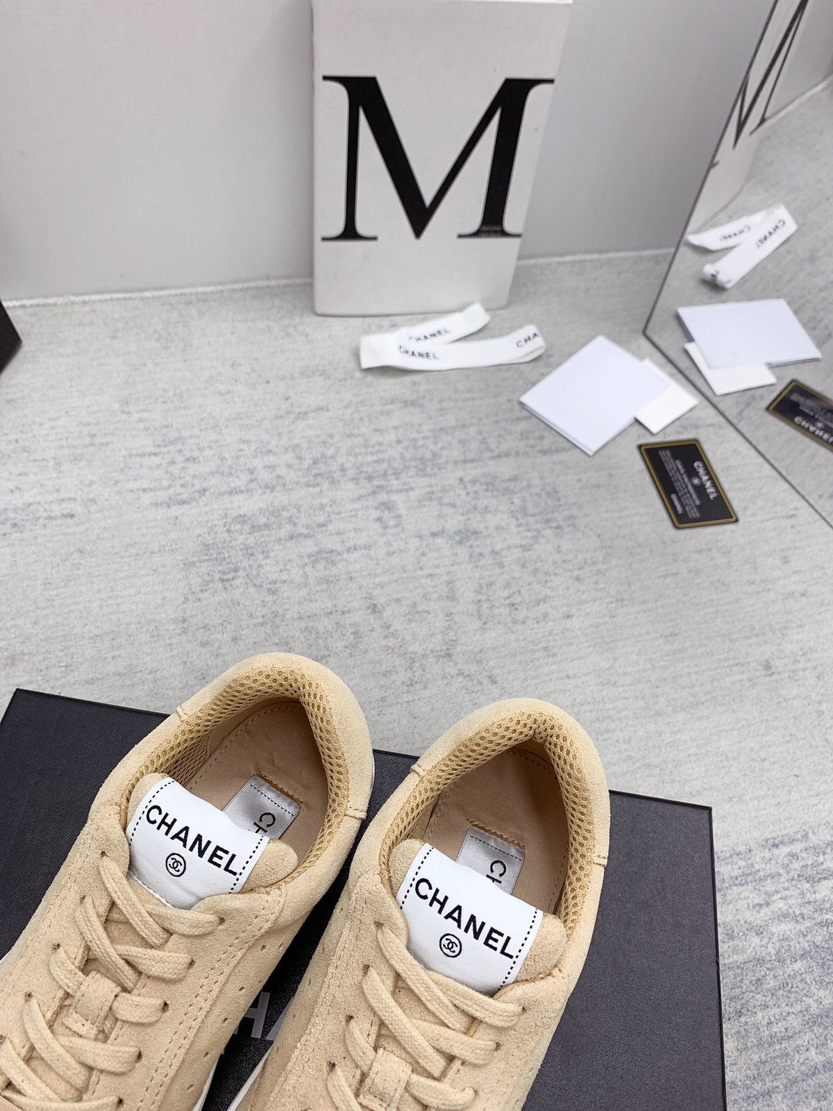 CC 26s Low Top Sneakers Beige Suede Leather 160062