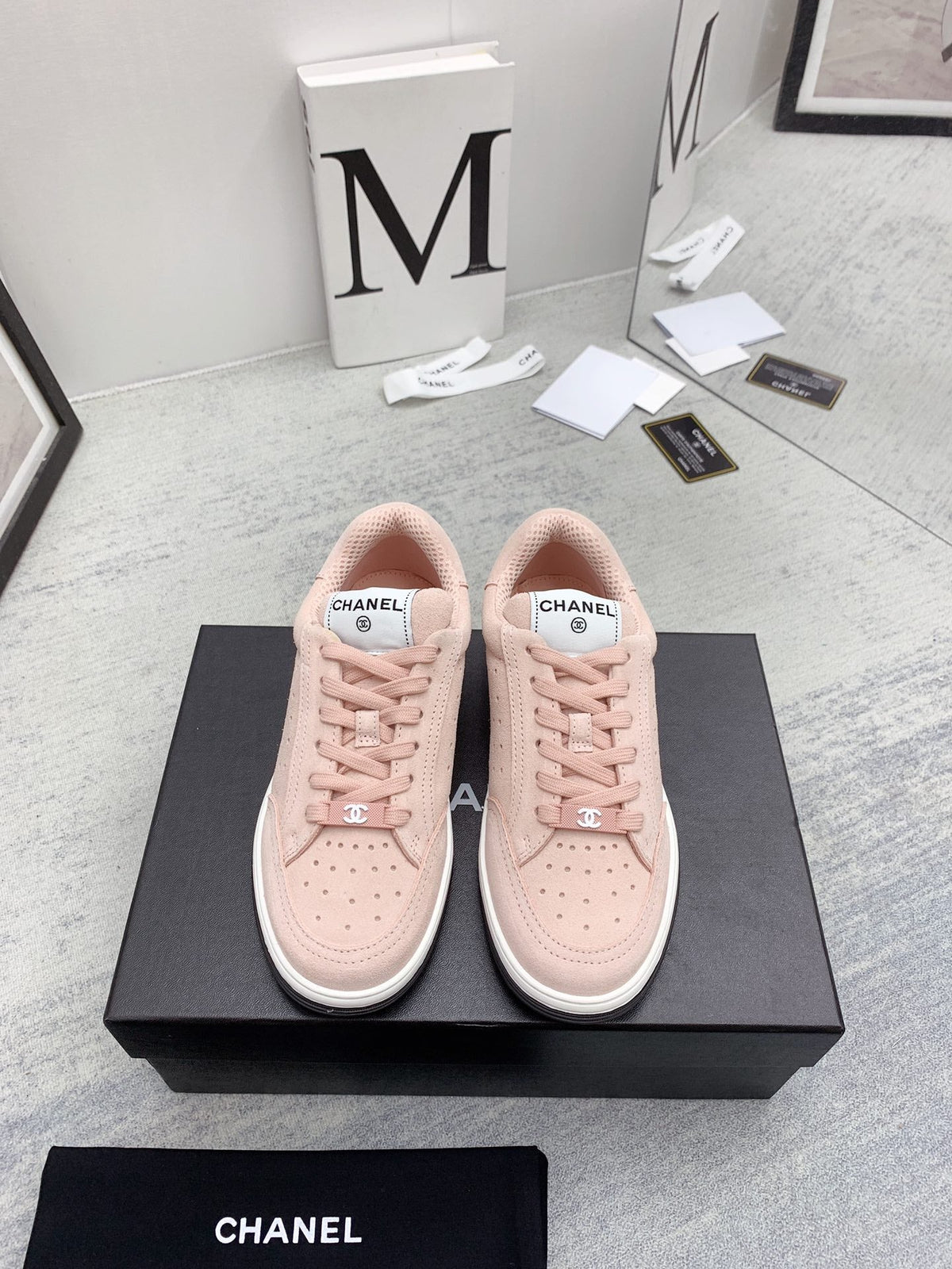 CC 26s Low Top Sneakers Pink Suede Leather 160064