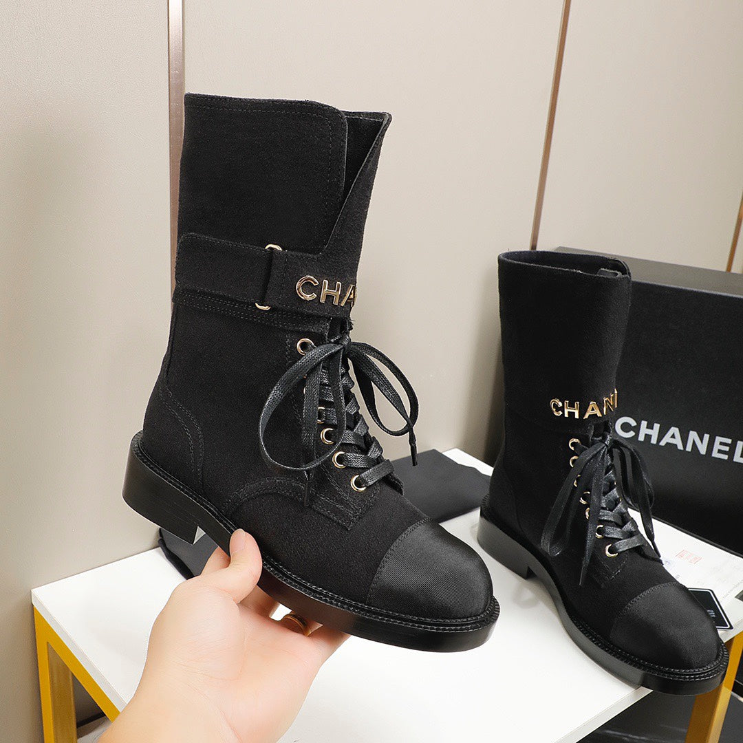 CC 26s Combat Boots Black Suede 194072