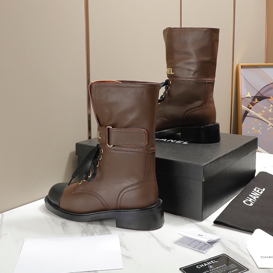 CC 26s Combat Boots Brown Black Leather 194071