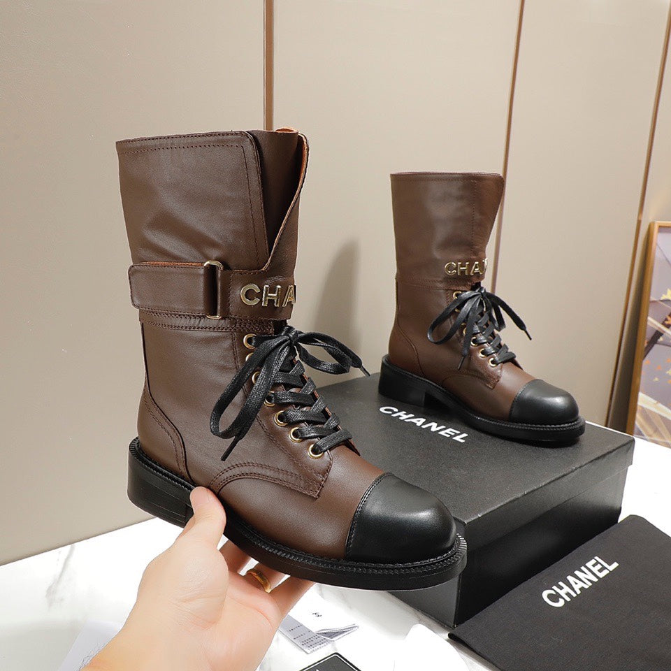 CC 26s Combat Boots Brown Black Leather 194071