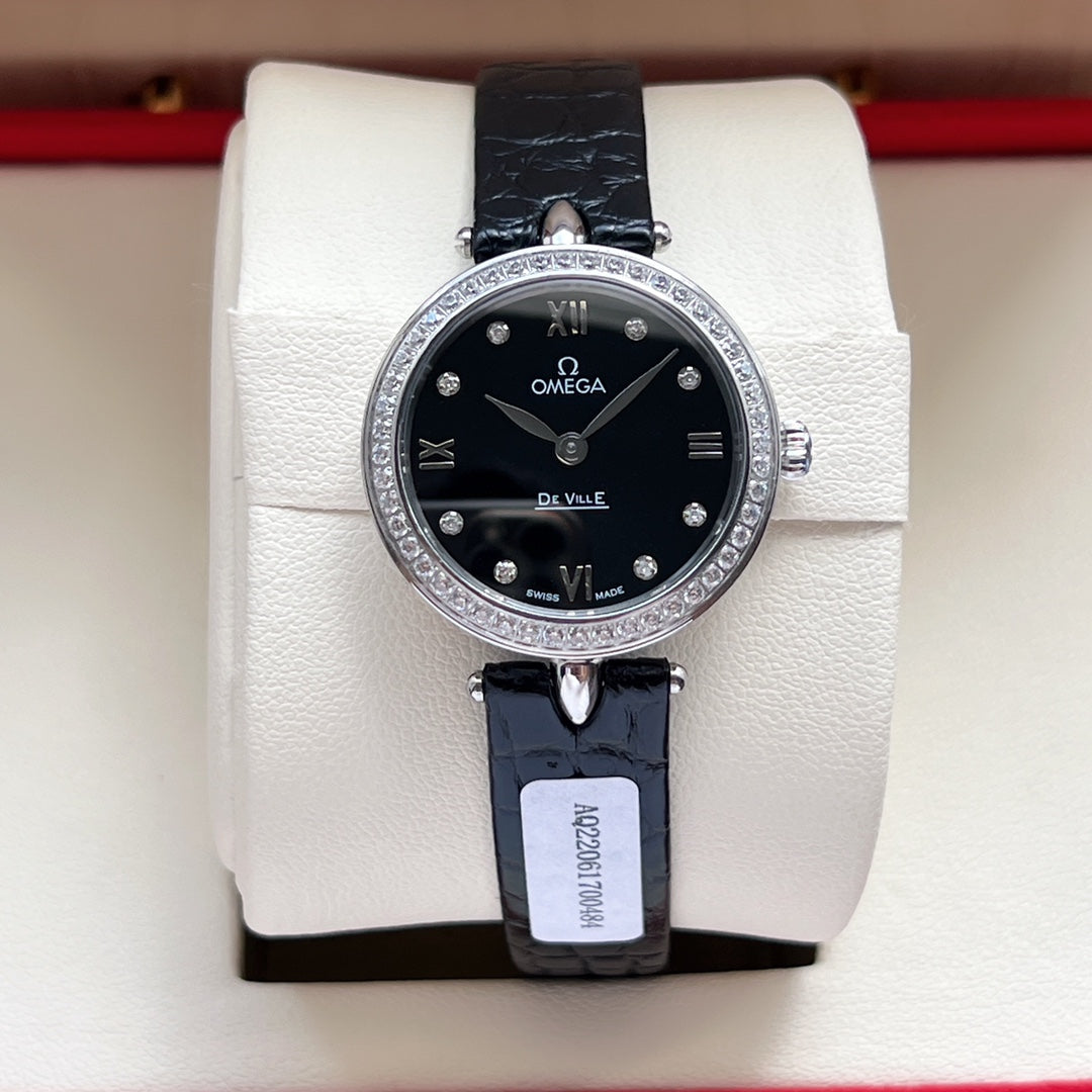 Omega De Ville 27.4mm Silver Black Dial