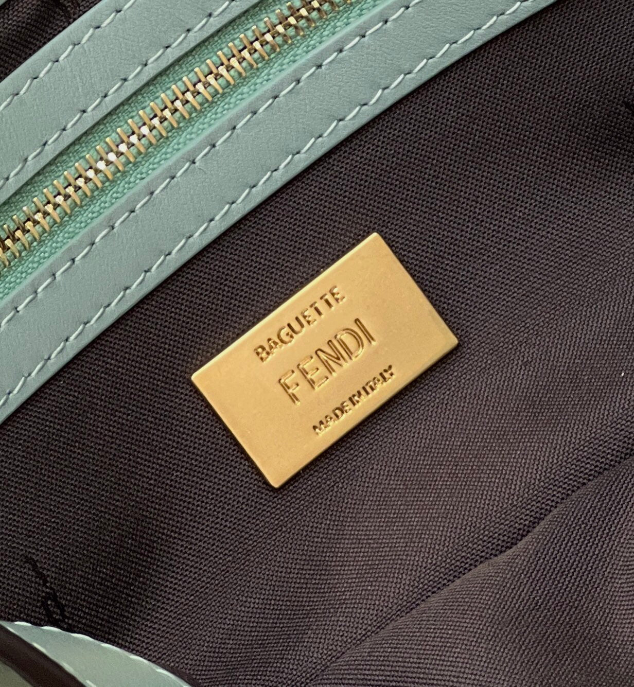 Baguette 27cm Powder Blue Lambskin Gold Hardware
