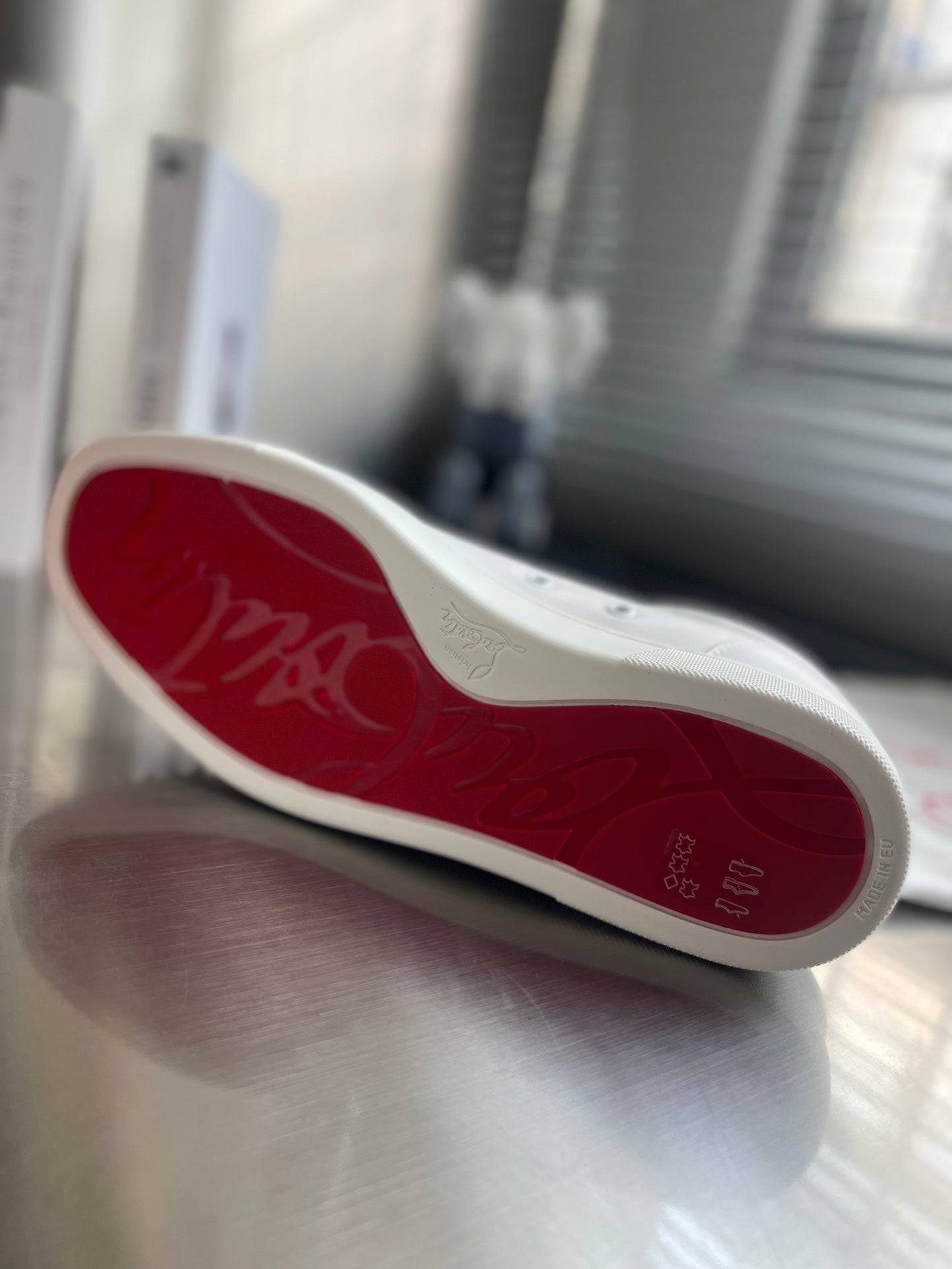 CL Louis Junior Spikes Sneaker White Cowhide 332091