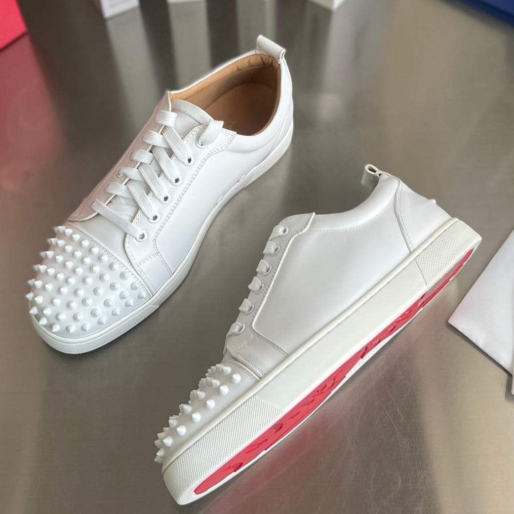 CL Louis Junior Spikes Sneaker White Cowhide 332091