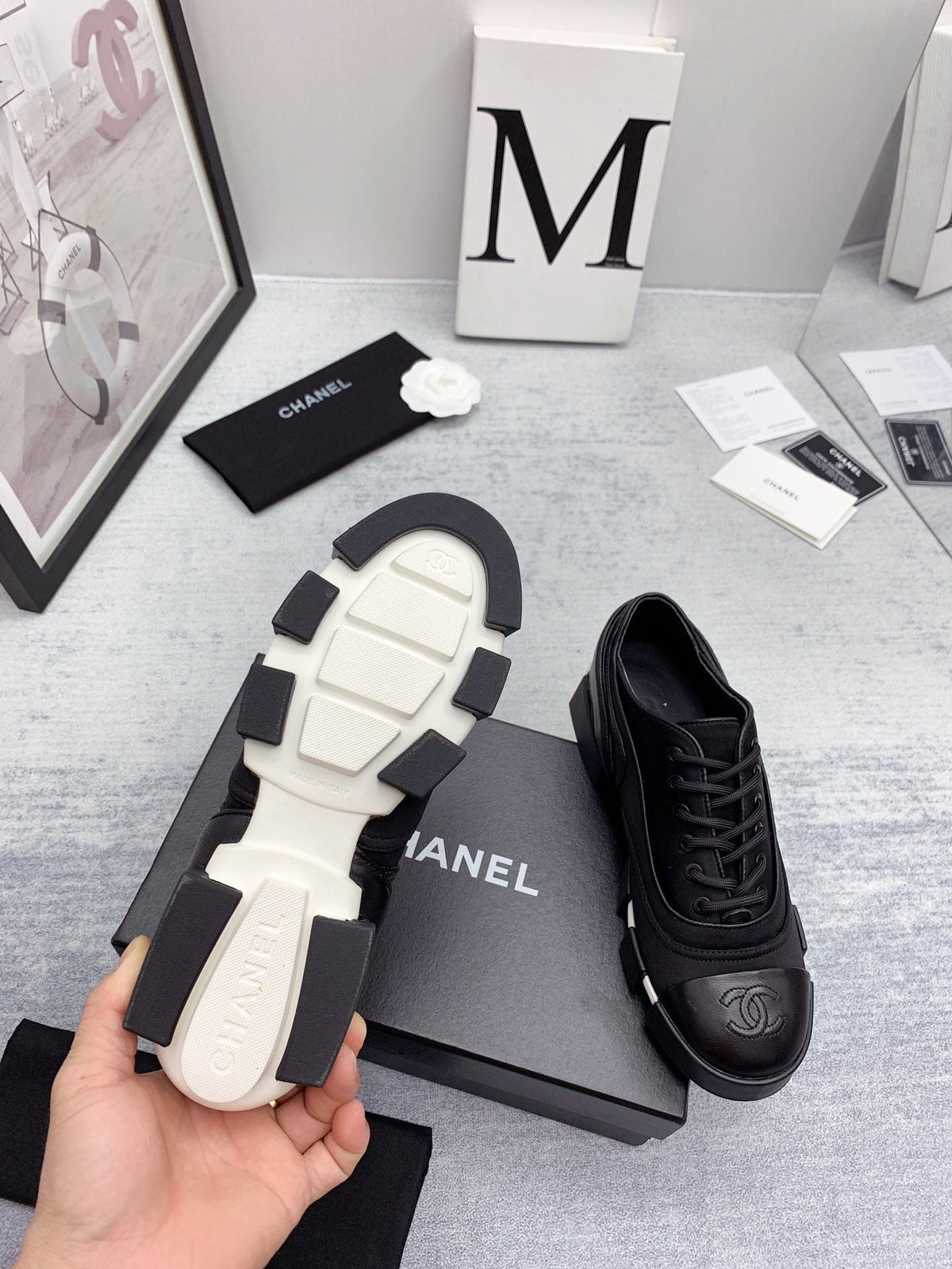 CC 26s Low Top Sneakers 4cm Black Black Canvas 162988