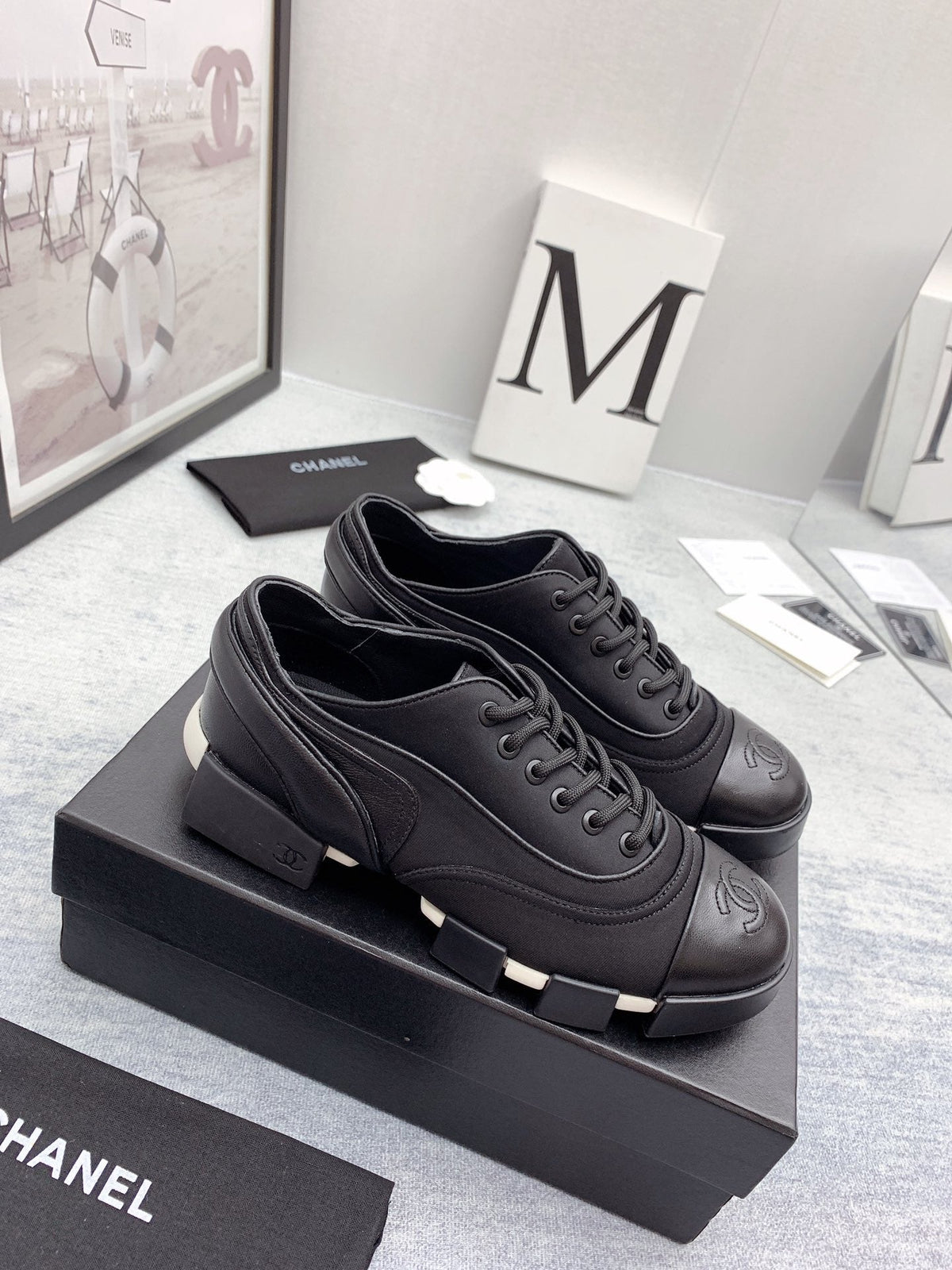 CC 26s Low Top Sneakers 4cm Black Black Canvas 162988