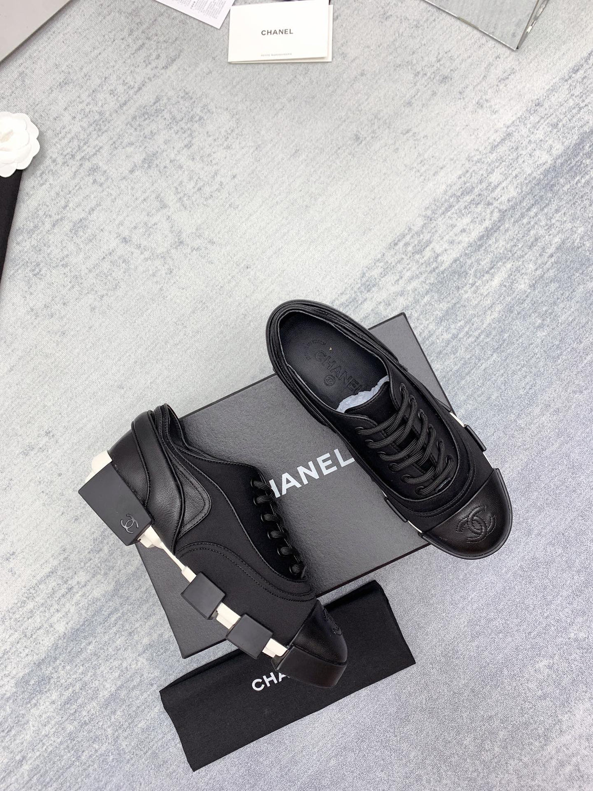 CC 26s Low Top Sneakers 4cm Black Black Canvas 162988