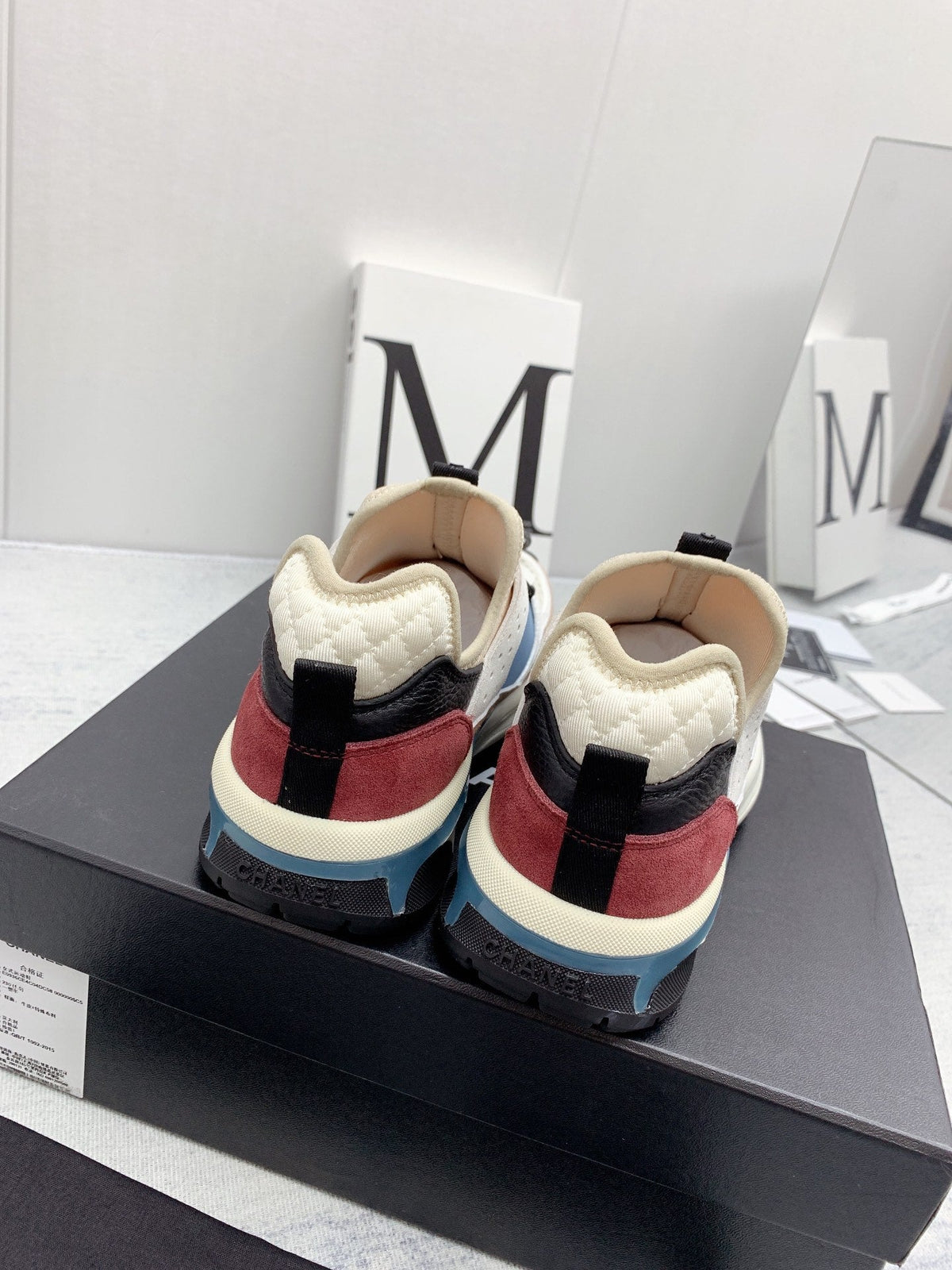 CC 26s Multicolor Sneakers Pink Beige Grey Calfskin Mesh 160123