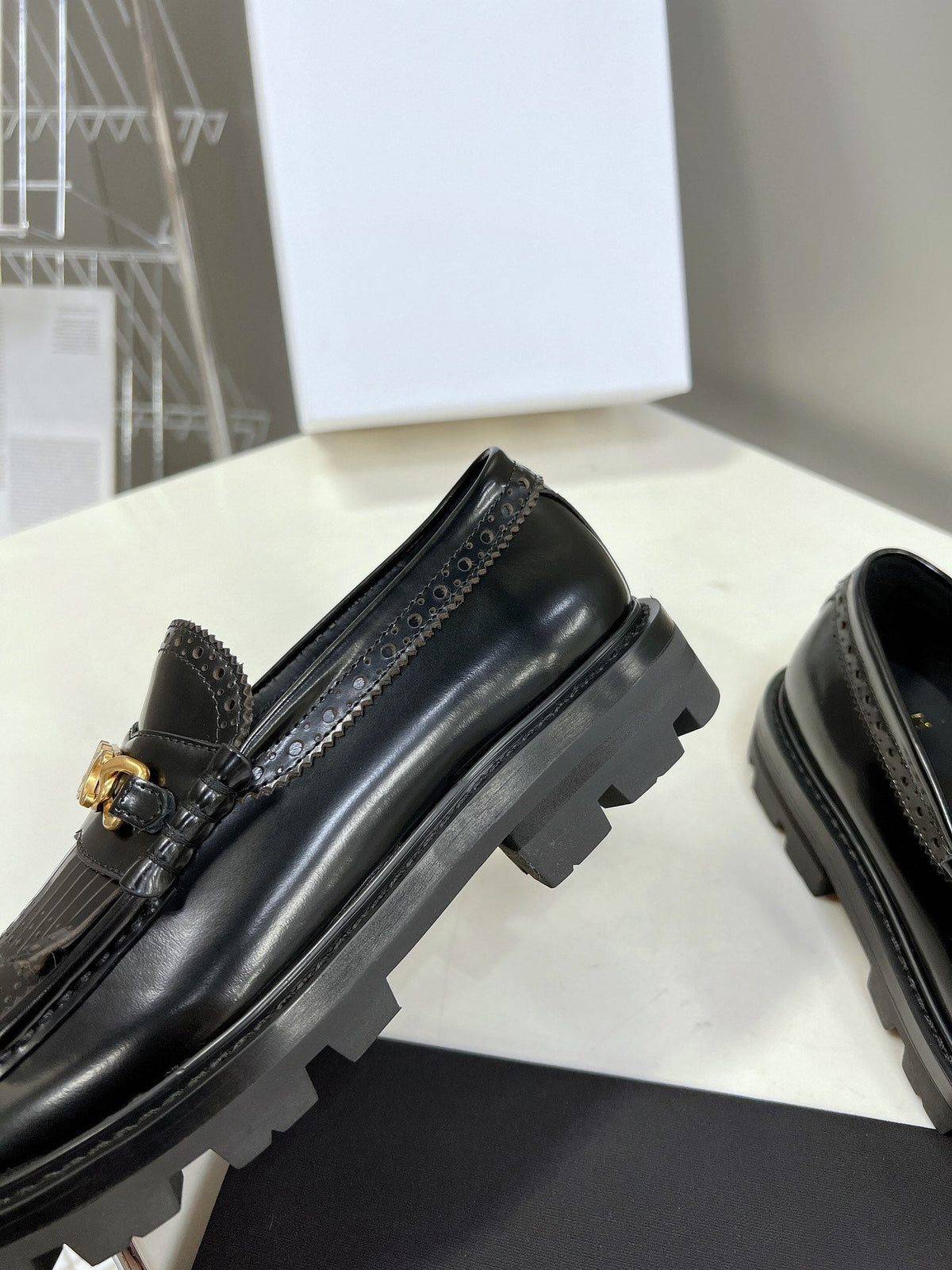 CE 26s Margaret Loafers 3.5cm Black Leather 131452