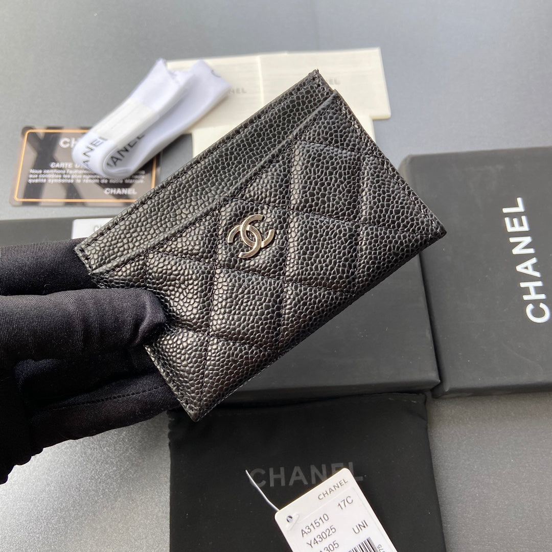 CC Classic Card Holder Black Caviar Sliver Steel 173999
