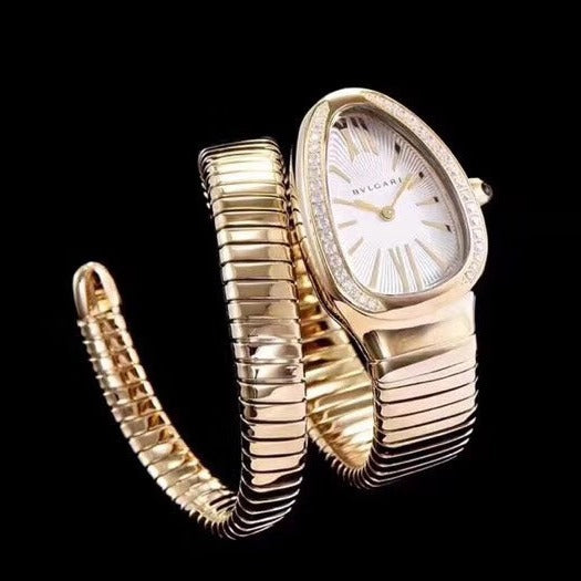 serpenti tubogas 35mm gold diamond bezel