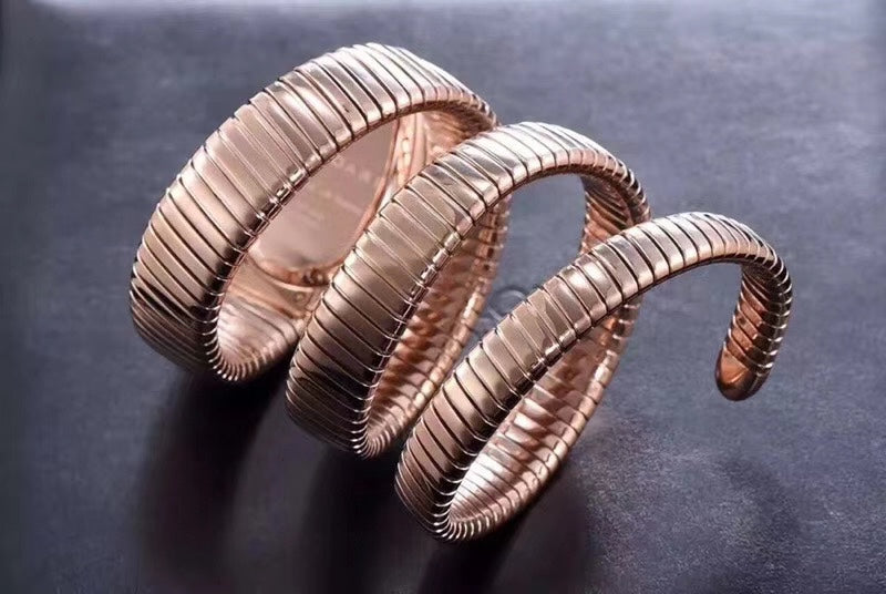 serpenti tubogas 35mm pink gold double spiral