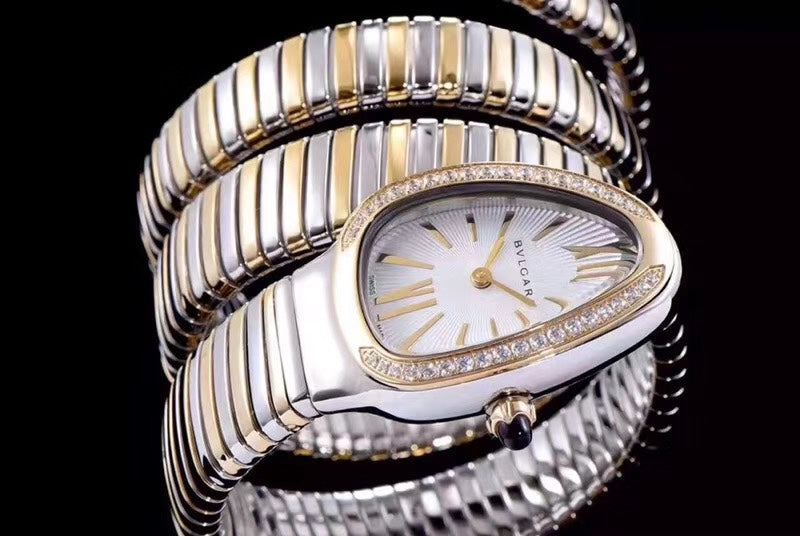 serpenti tubogas 35mm gold silver double spiral