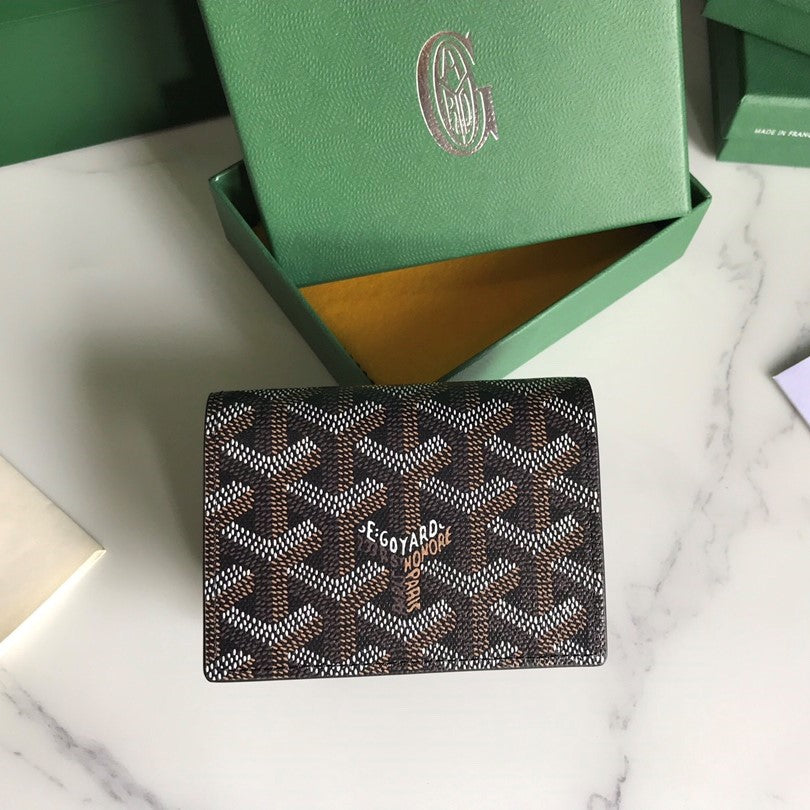 Goyard Malesherbes Card Wallet 10cm Black Canvas & Calfskin