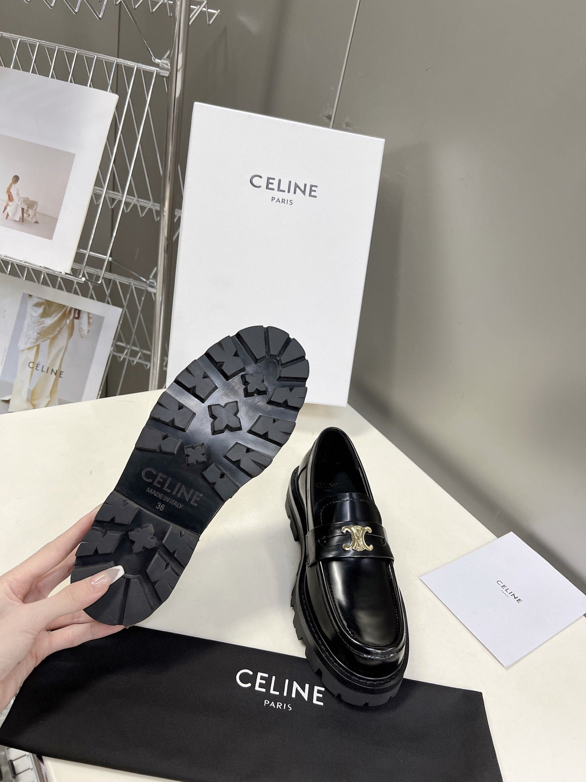 CE 26s Margaret Loafers 3.5cm Black Leather 114191