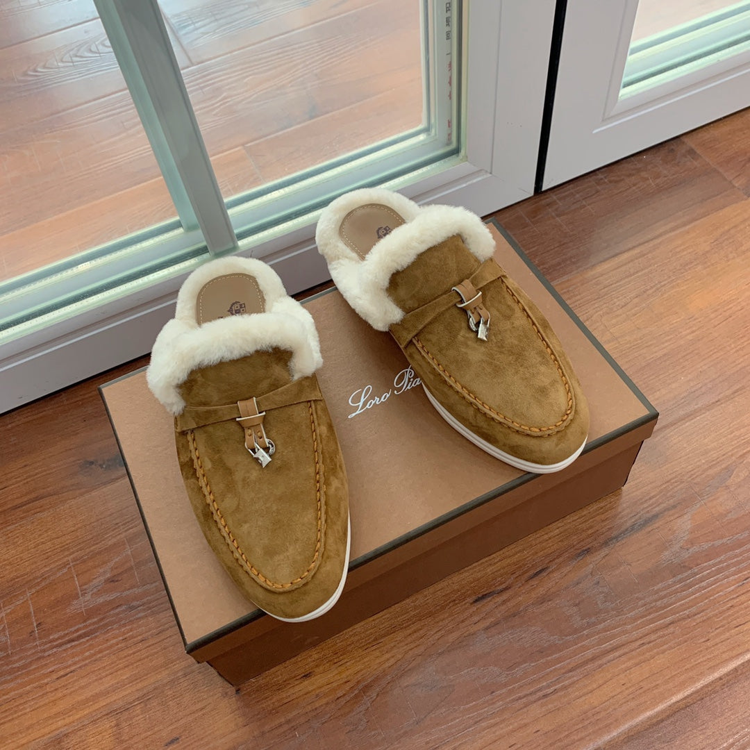 LP 26s Charms Walk Mules 2cm Camel Suede 110925