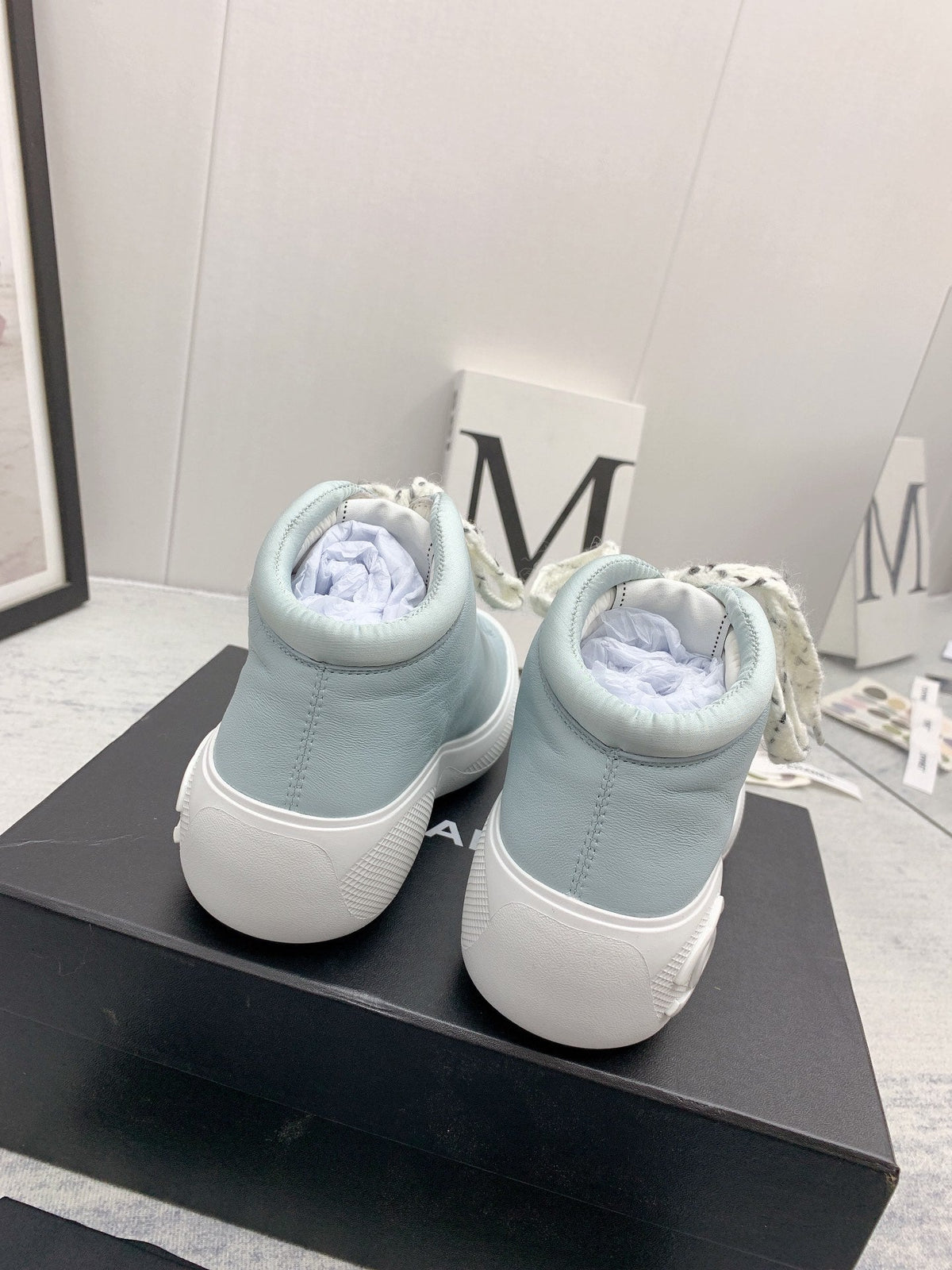CC 26s High Top Sneakers 5cm Light Blue Leather 163044