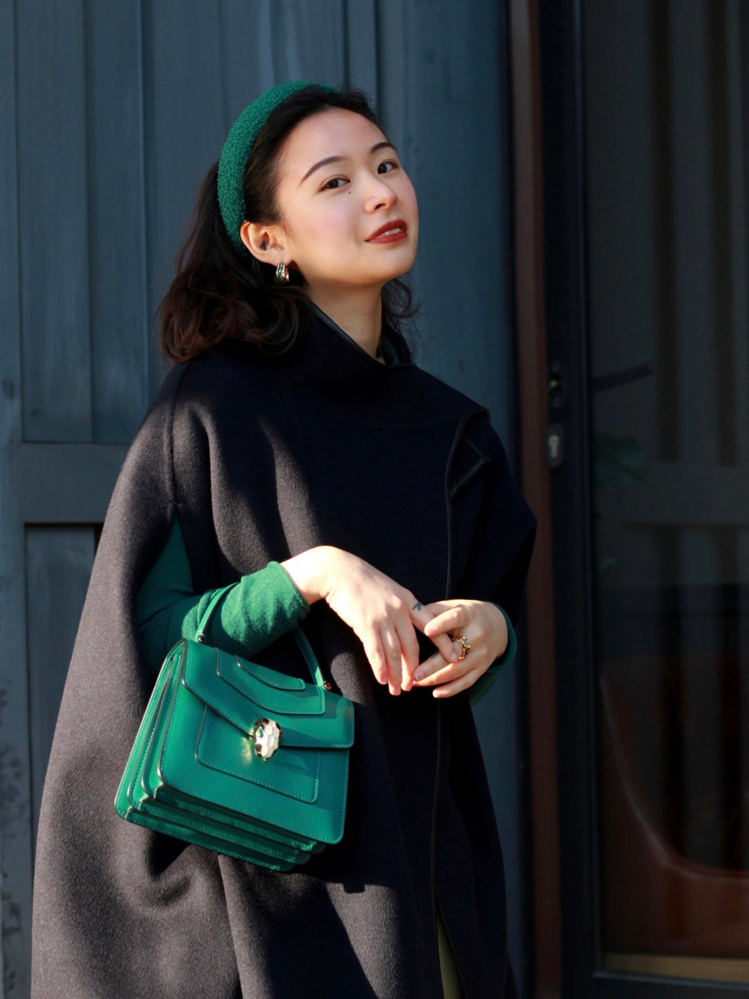 BVL Serpenti Forever Medium Top Handle Bag 20cm Emerald Green Calfskin GHW 188639