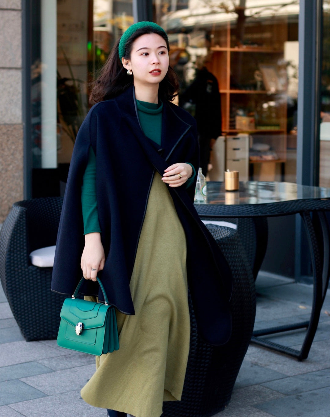 BVL Serpenti Forever Medium Top Handle Bag 20cm Emerald Green Calfskin GHW 188639