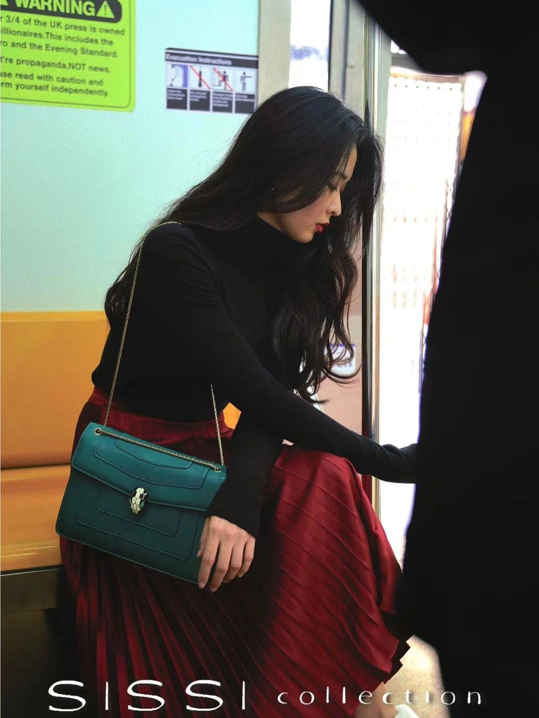 BVL Serpenti Forever Shoulder Bag 28cm Green Calfskin GHW 188642