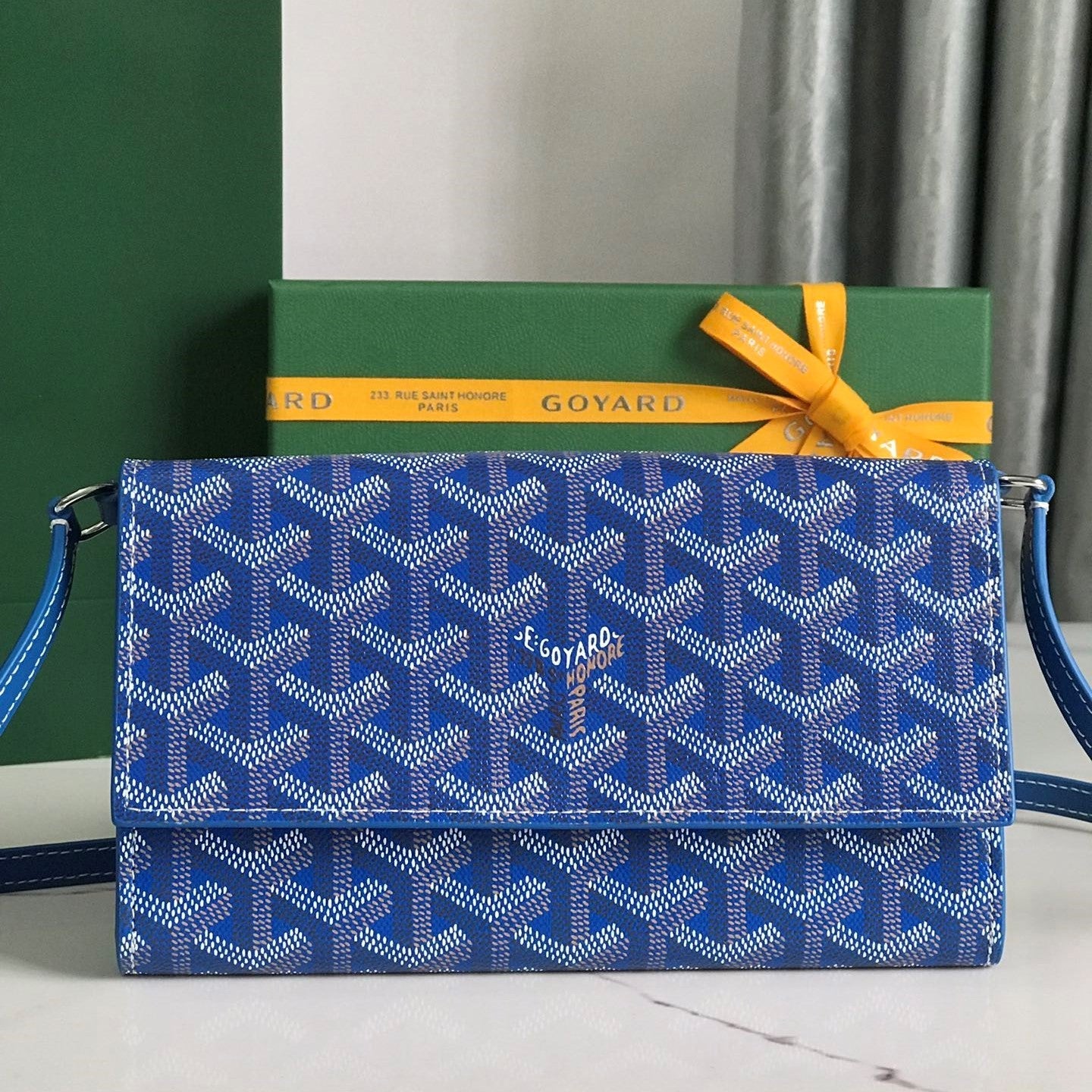 Goyard Varenne Continental Wallet 19cm Blue Canvas & Calfskin