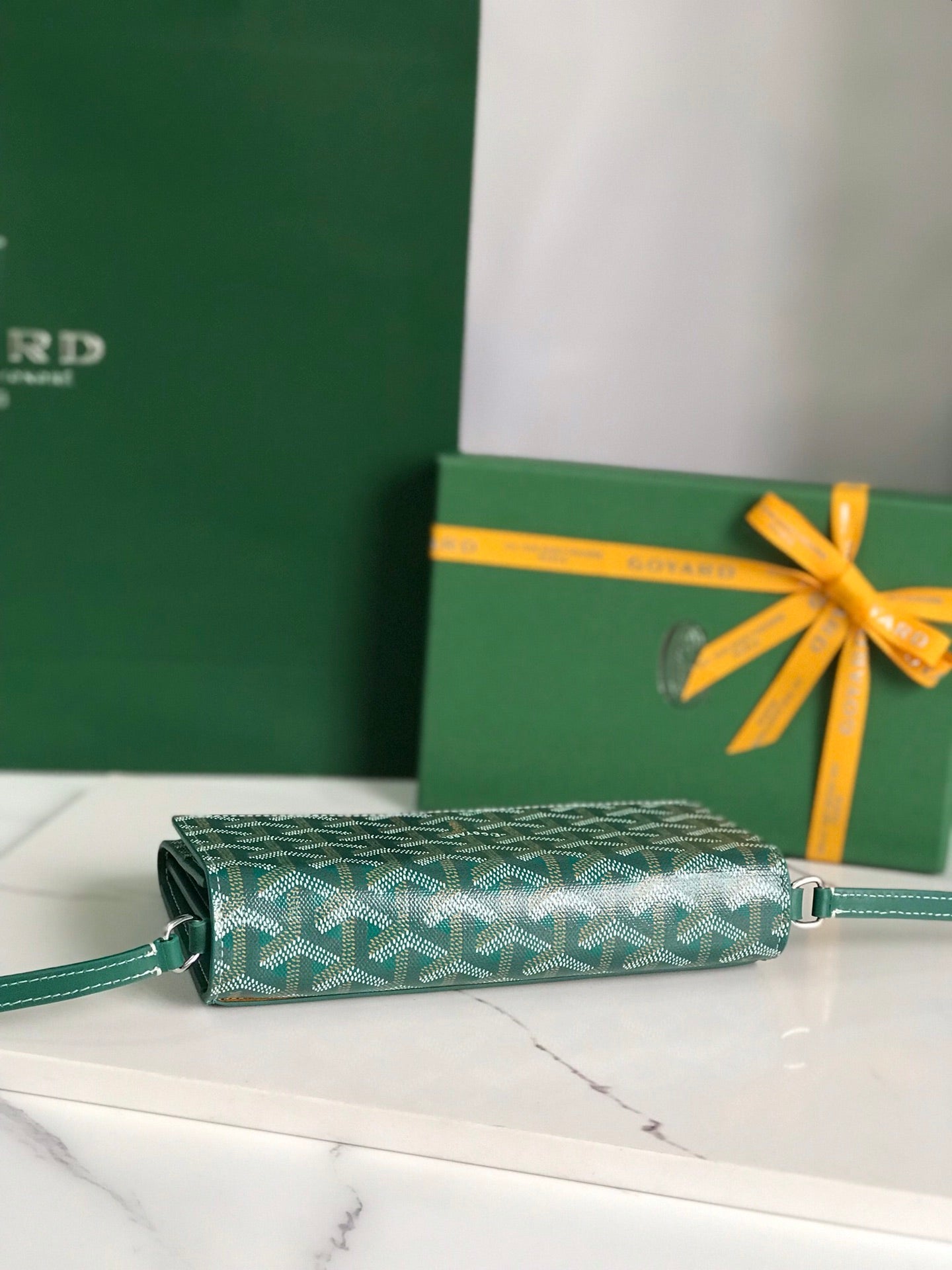 Goyard Varenne Continental Wallet 19cm Green Canvas & Calfskin