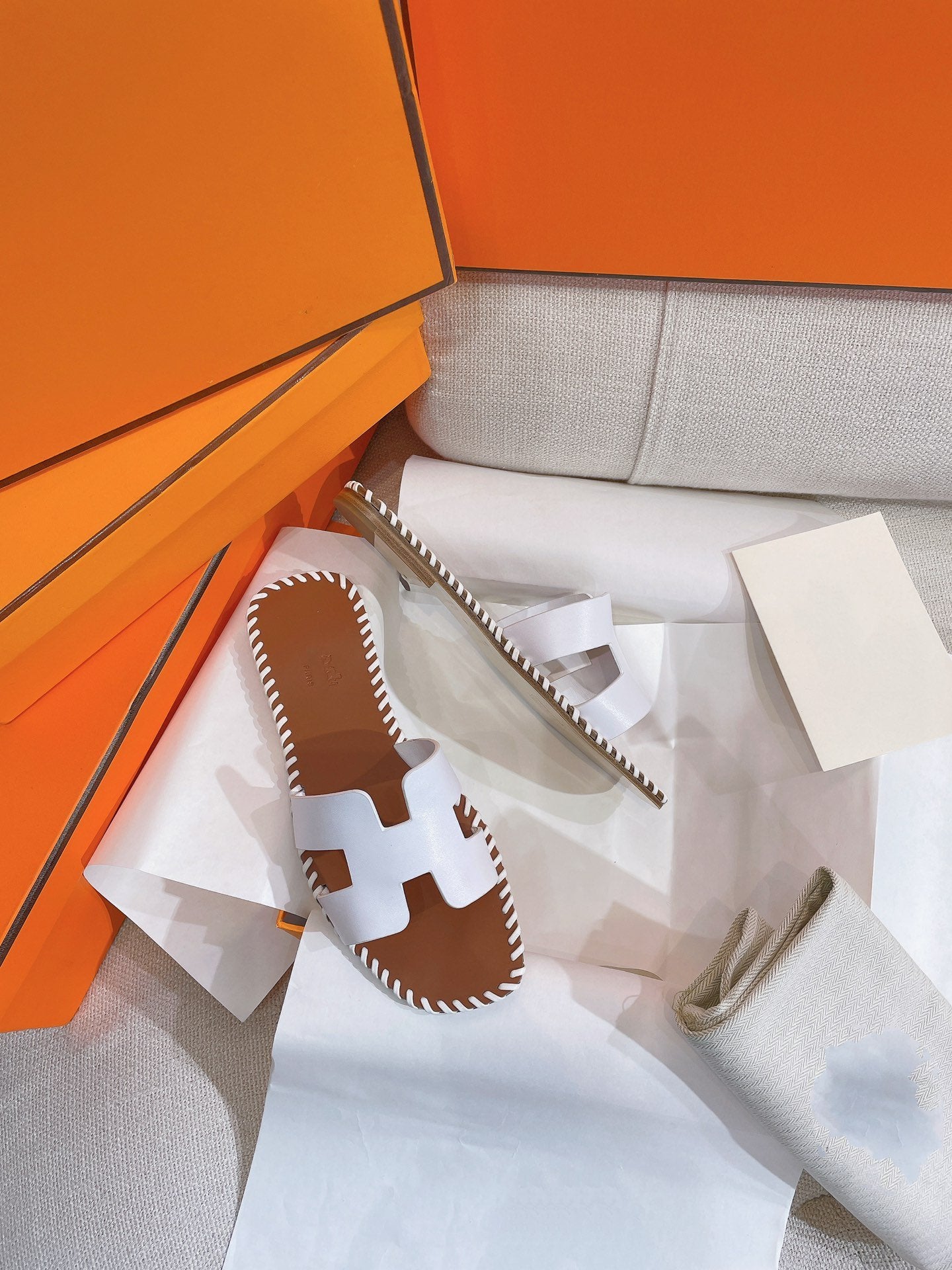 0RAN SANDAL Braided Calfskin WHITE