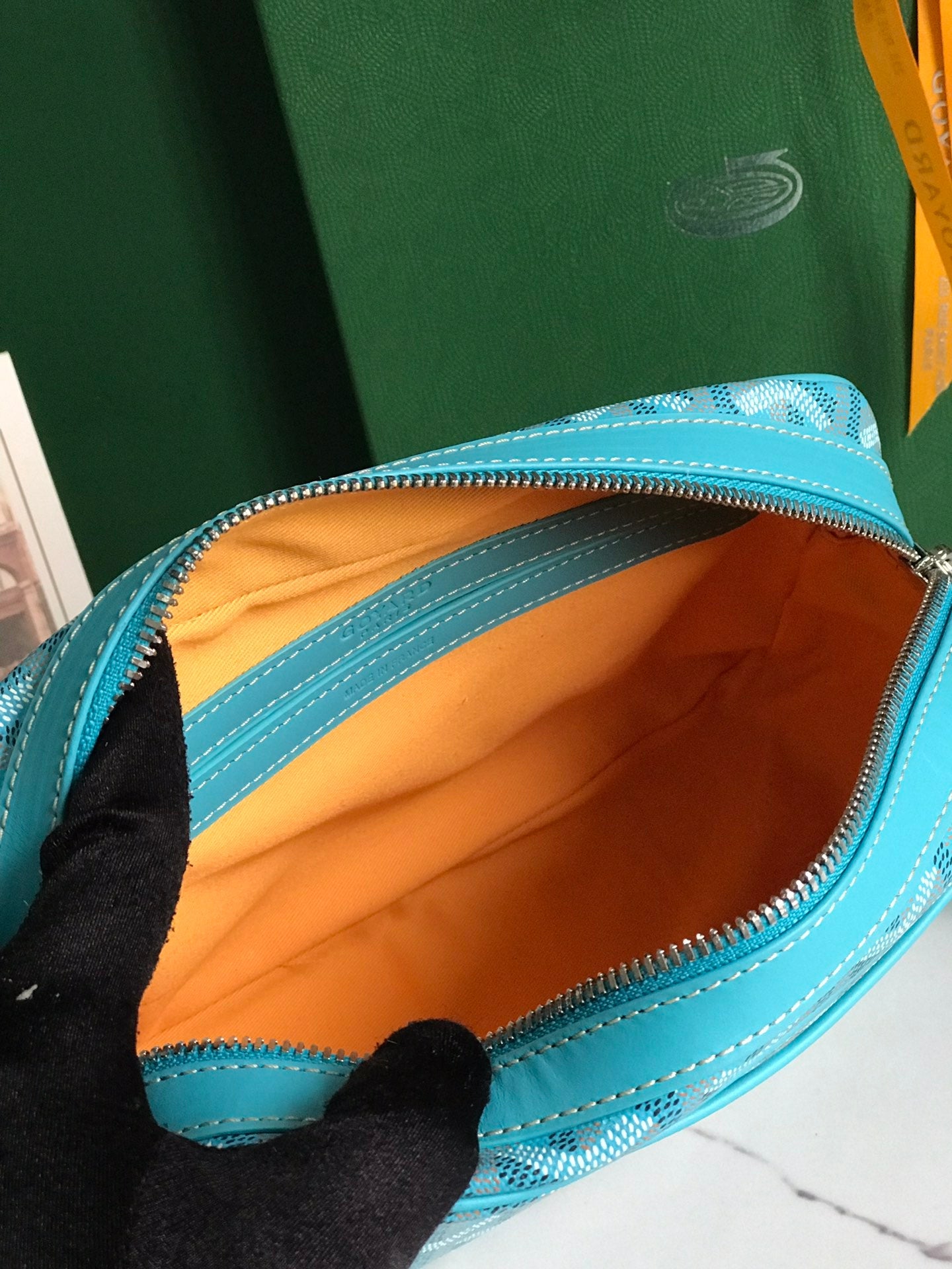 Goyard Cap-Vert Camera Bag Light Blue Calfskin Canvas 290861
