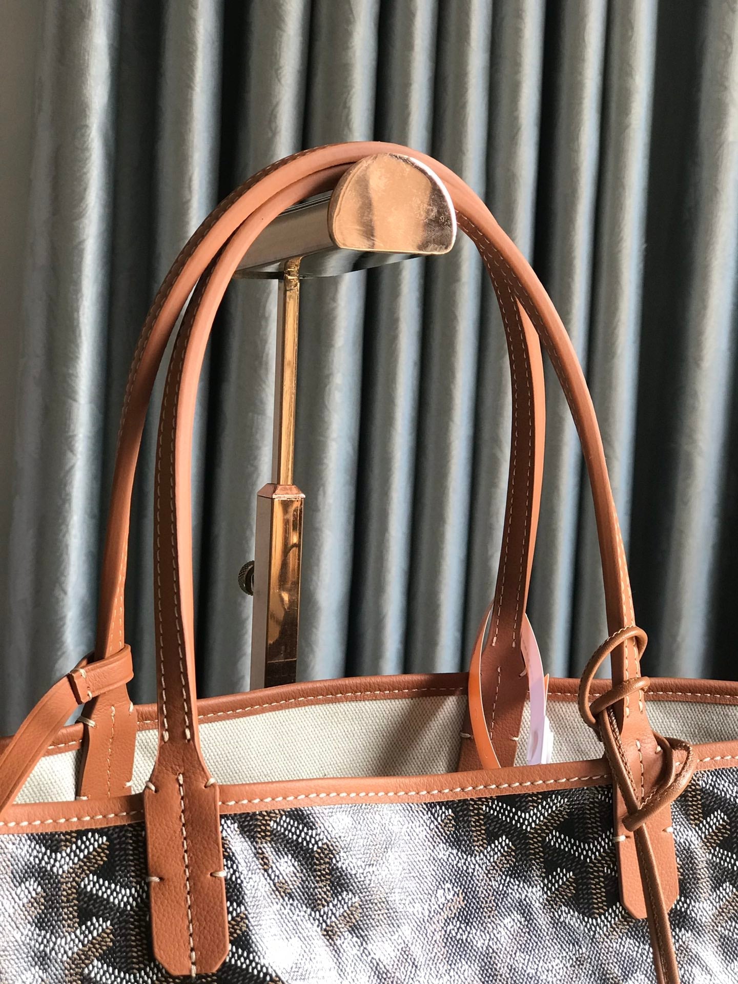 Goyard Hulot Saint Louis PM Bag 34cm Black Tan Canvas & Calfskin