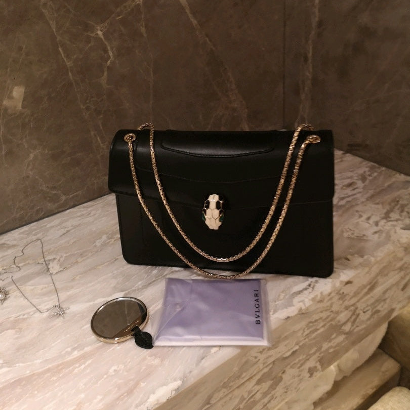 BVL Serpenti Forever Shoulder Bag 28cm Black Cowhide GHW 188653