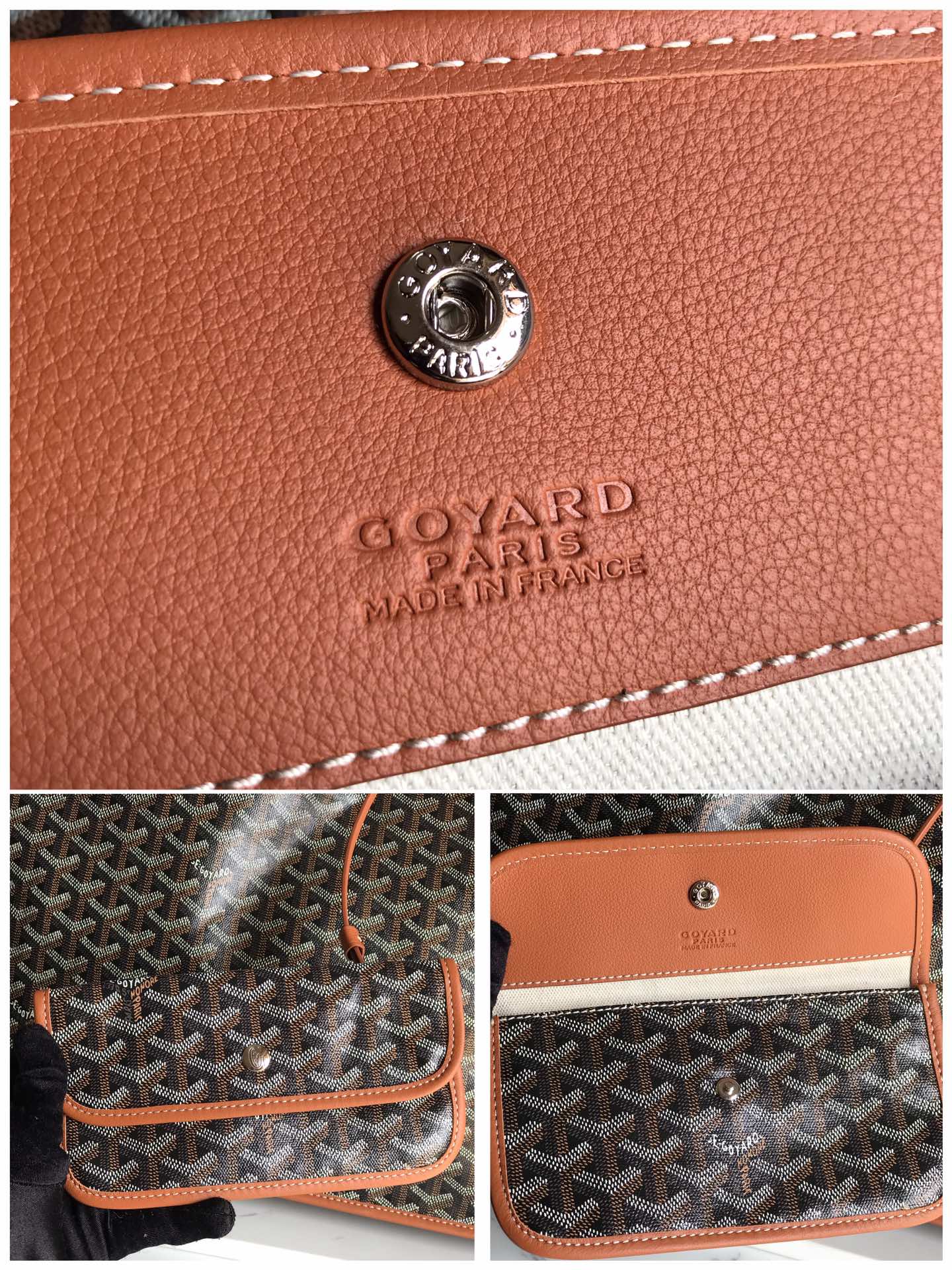 Goyard Anjou GM Bag 39cm Black Brown Calfskin Goyardine Canvas 290821
