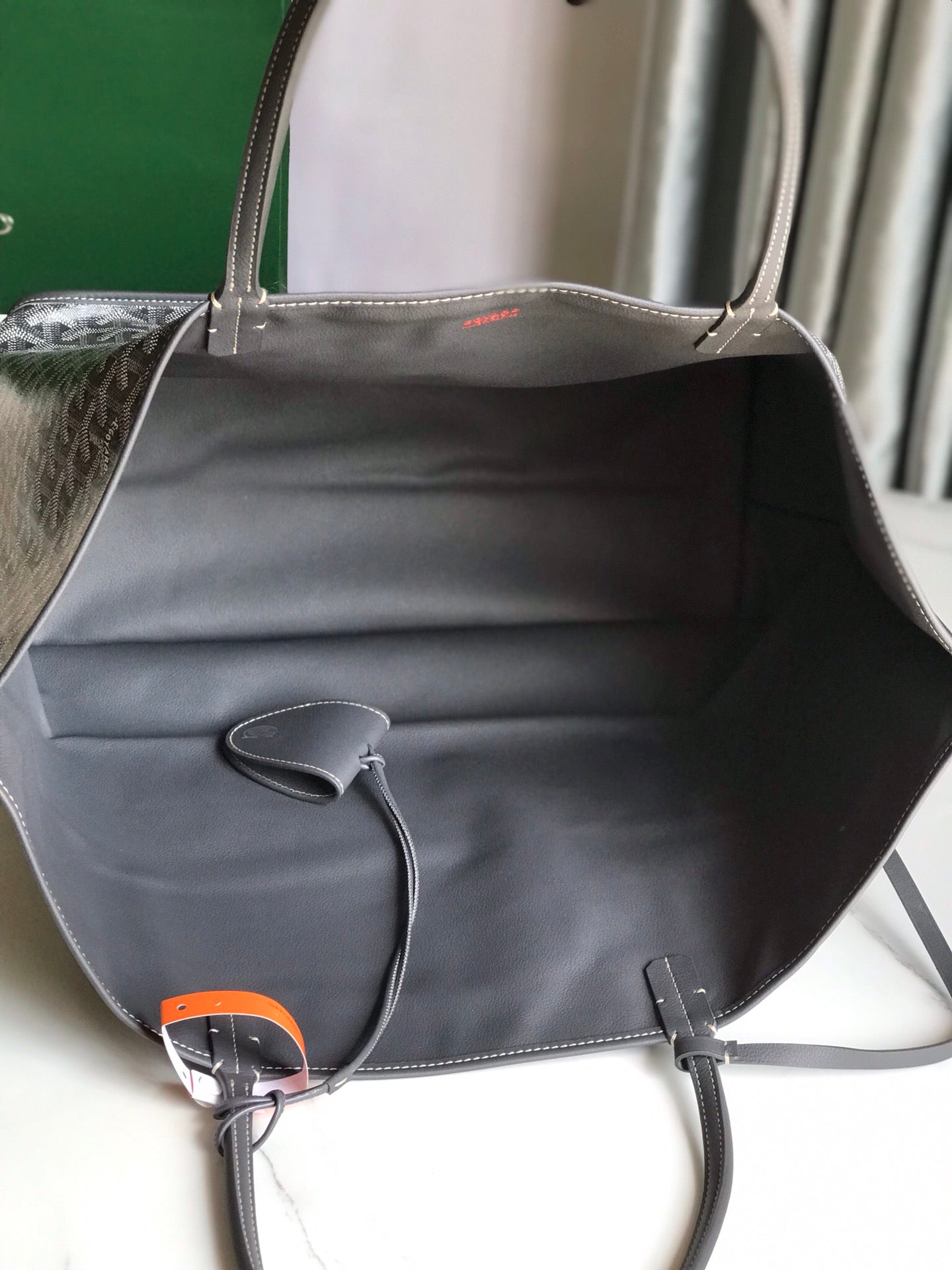 Goyard Anjou GM Bag 39cm Grey Calfskin Goyardine Canvas 290822