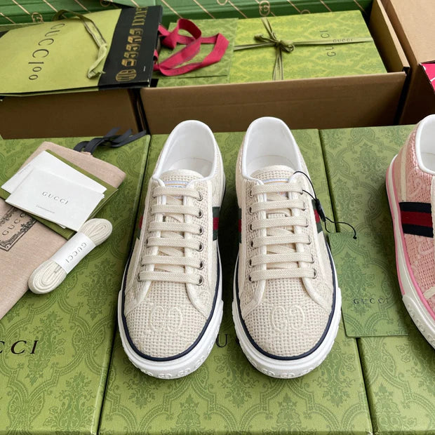 GG 26 Platform Sneaker Light Beige Monogram Canvas 632832