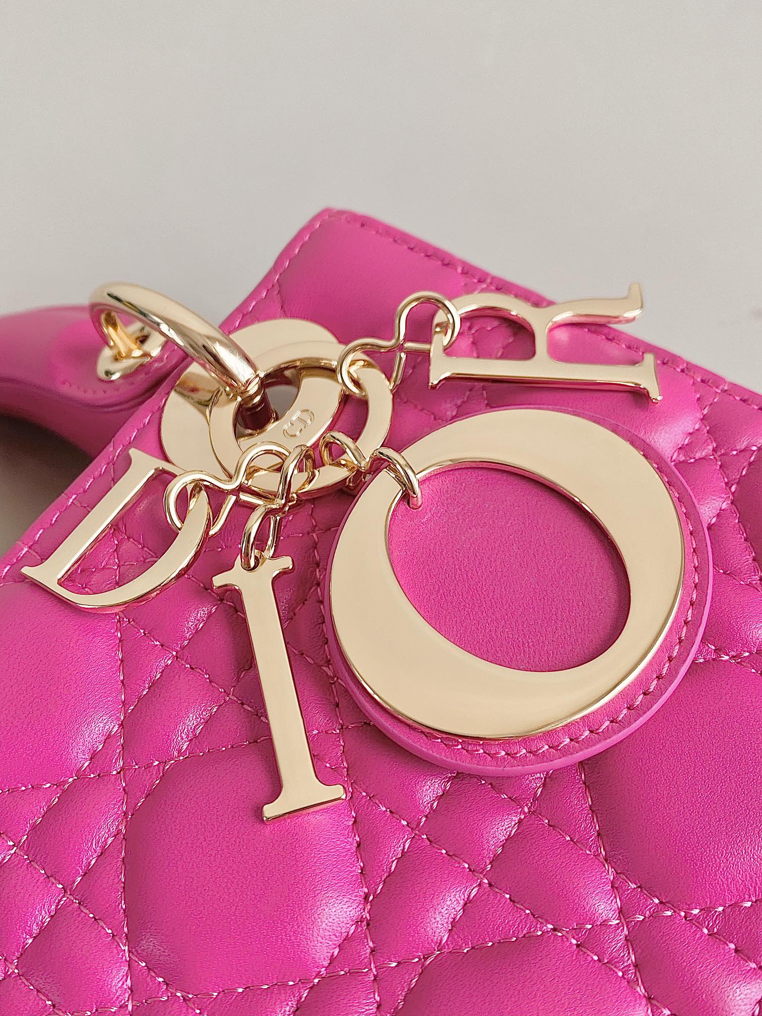 SMALL LADY 20 DARK HOT PINK LAMBSKIN