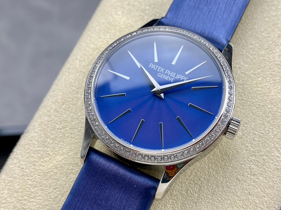 PATEK Calatrava 33mm Silver Blue Dial