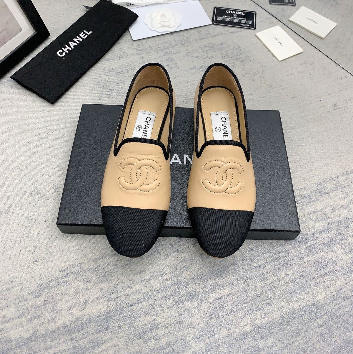 CC 26s Loafers Black Lambskin Grosgrain 159943